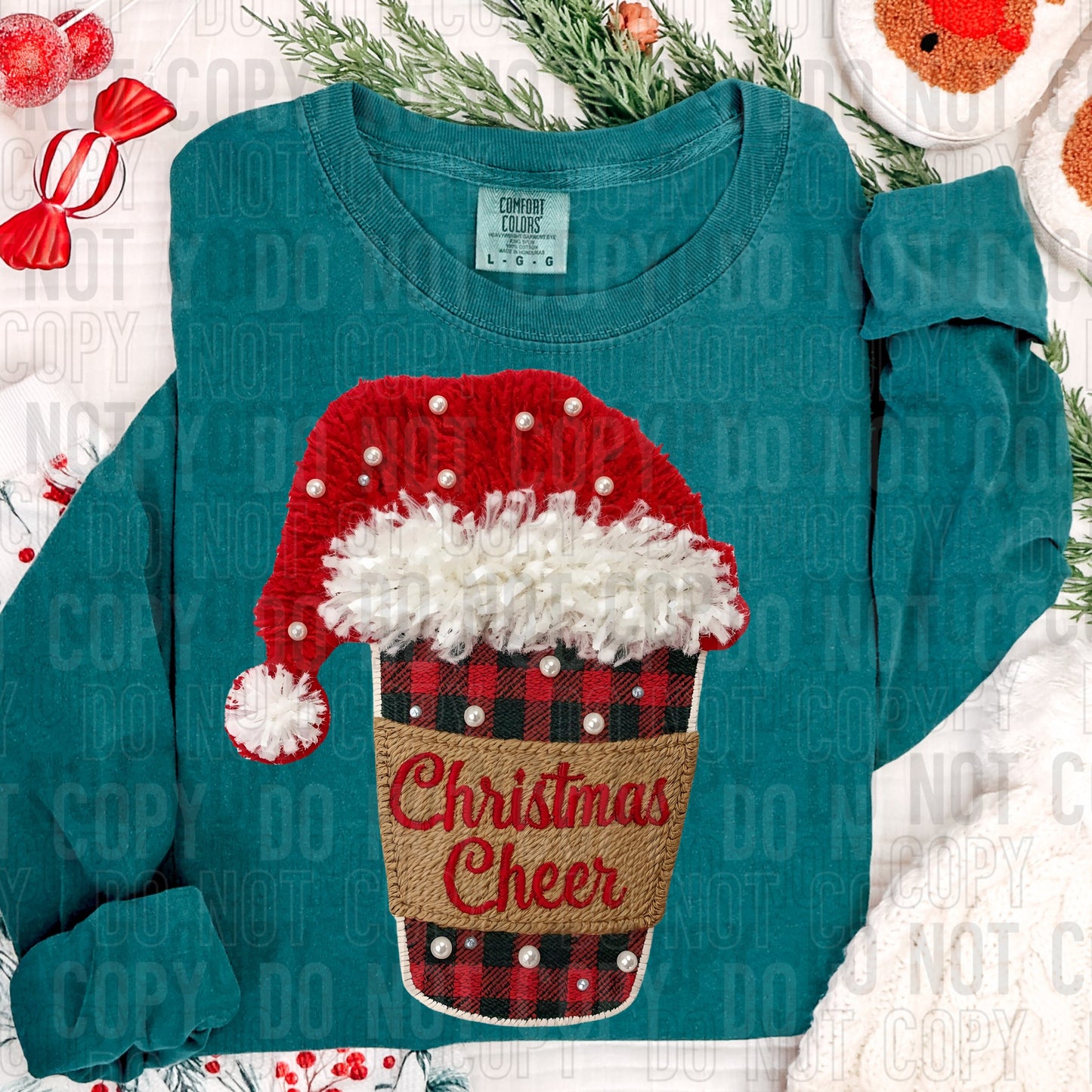 Christmas cheer coffee- Faux yarn - 2025 - PNG file- Digital Download