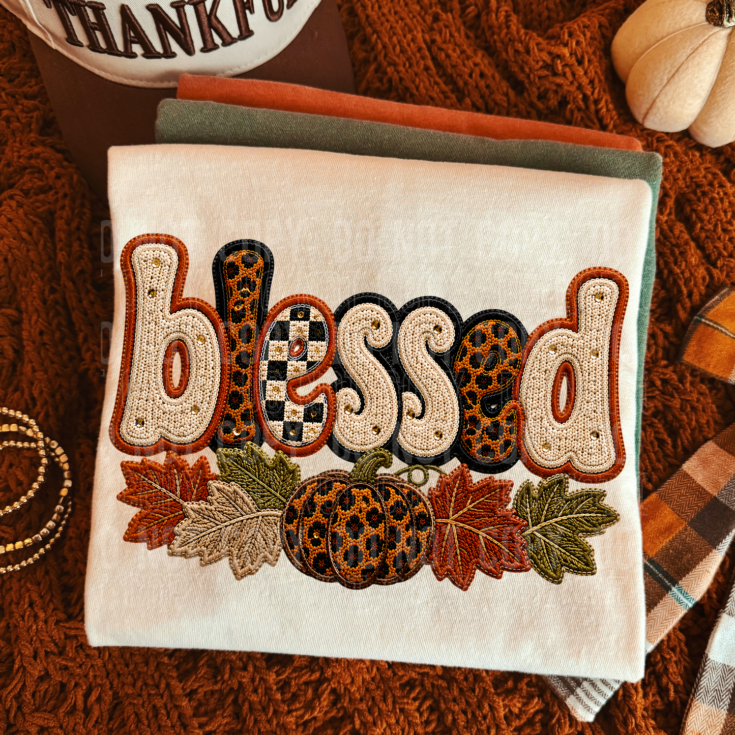 Blessed Faux Embroidery- Semi Exclusive - 2026 - PNG file- Digital Download