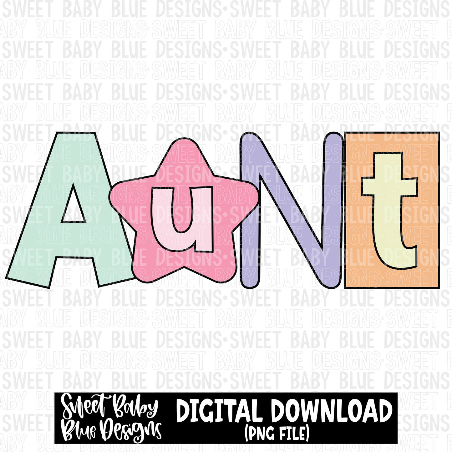 Aunt - Retro- 2023- PNG file- Digital Download