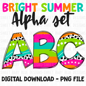 Bright Summer alpha set- 2024- PNG file- Digital Download