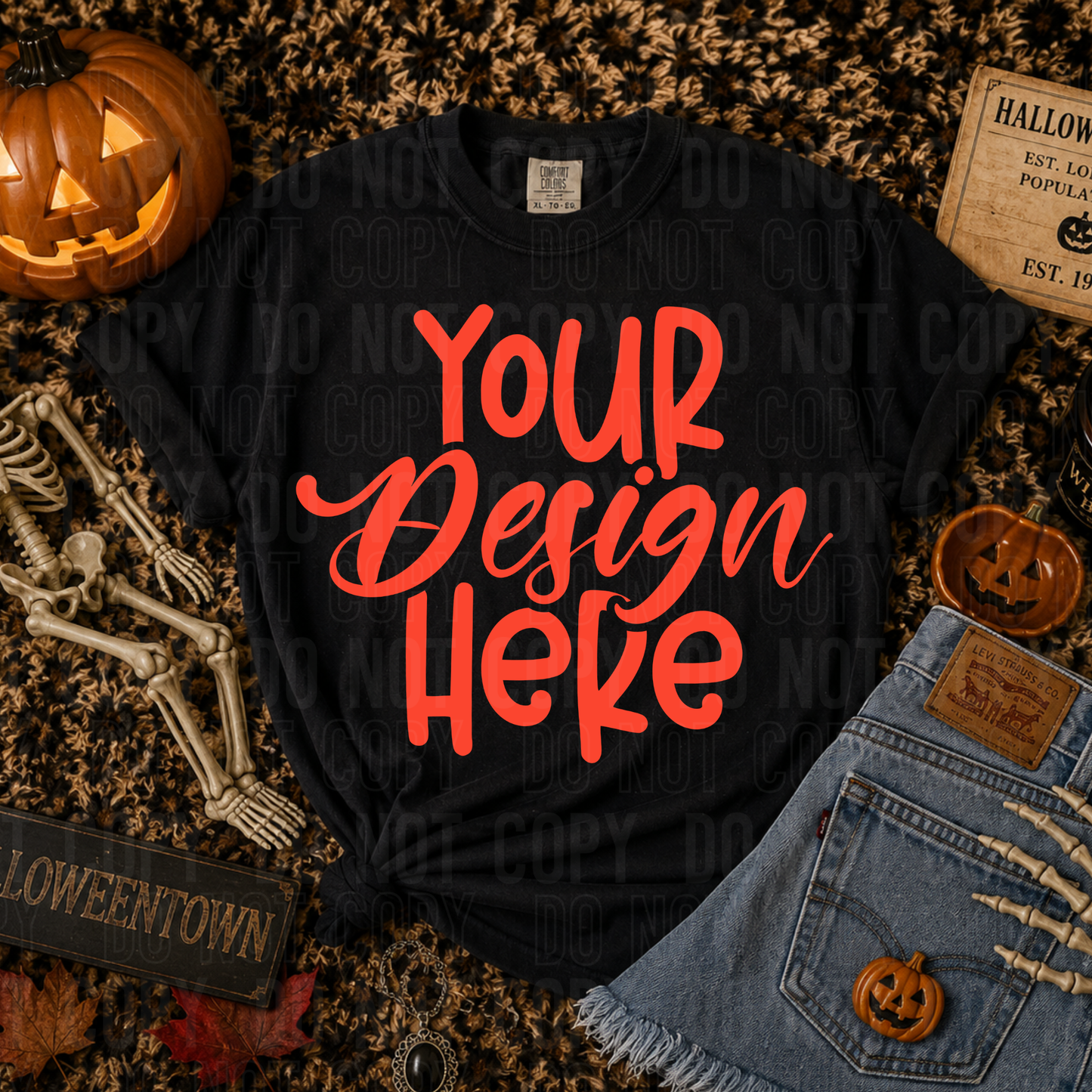 CC1717 Black- Halloween- Mockup- 2026 - PNG file- Digital Download