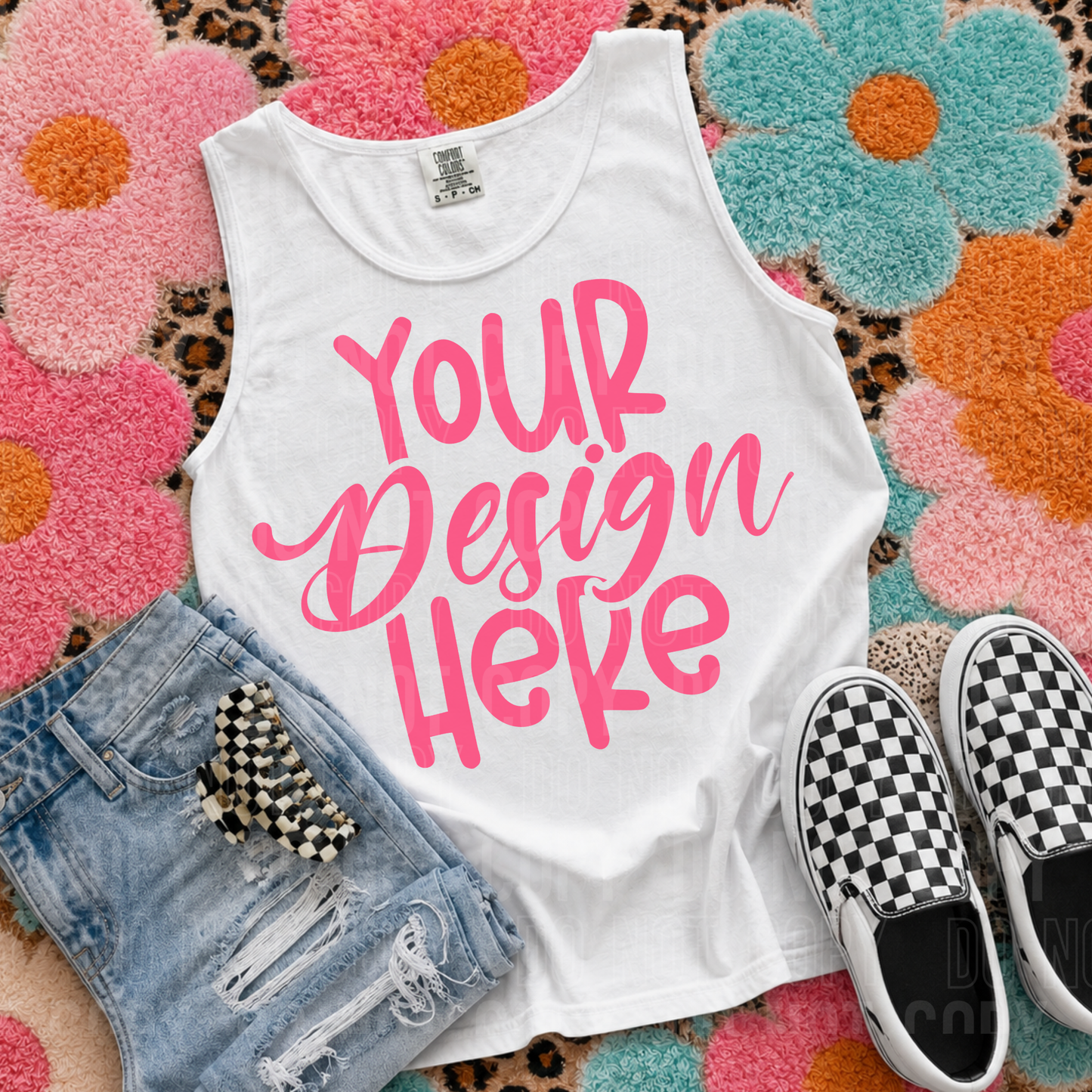Comfort Colors 9360 White - Leopard Floral - 2026 - PNG file- Digital Download