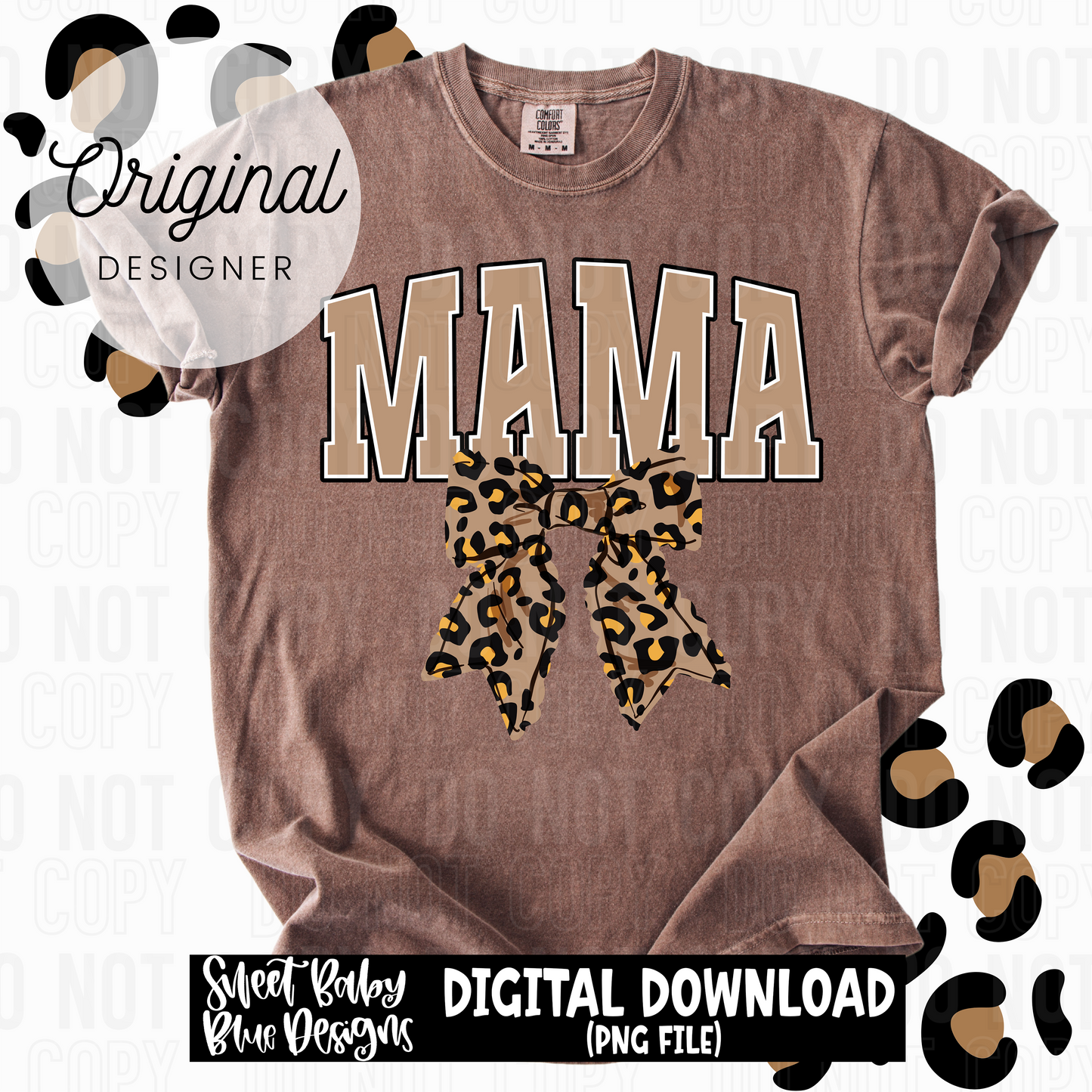 Mama Leopard bow - 2025 - PNG file- Digital Download