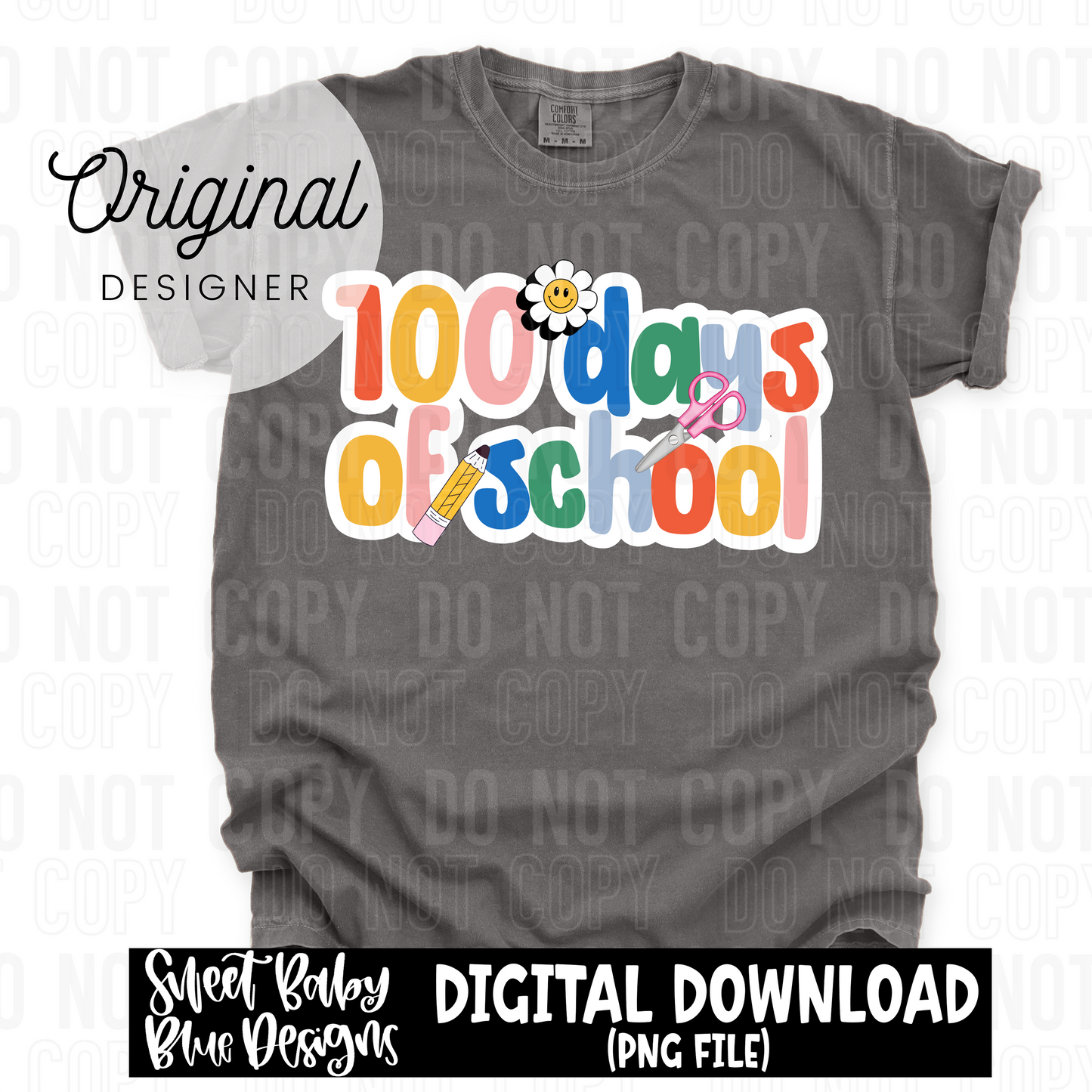 100 days of school - 2025 - PNG file- Digital Download