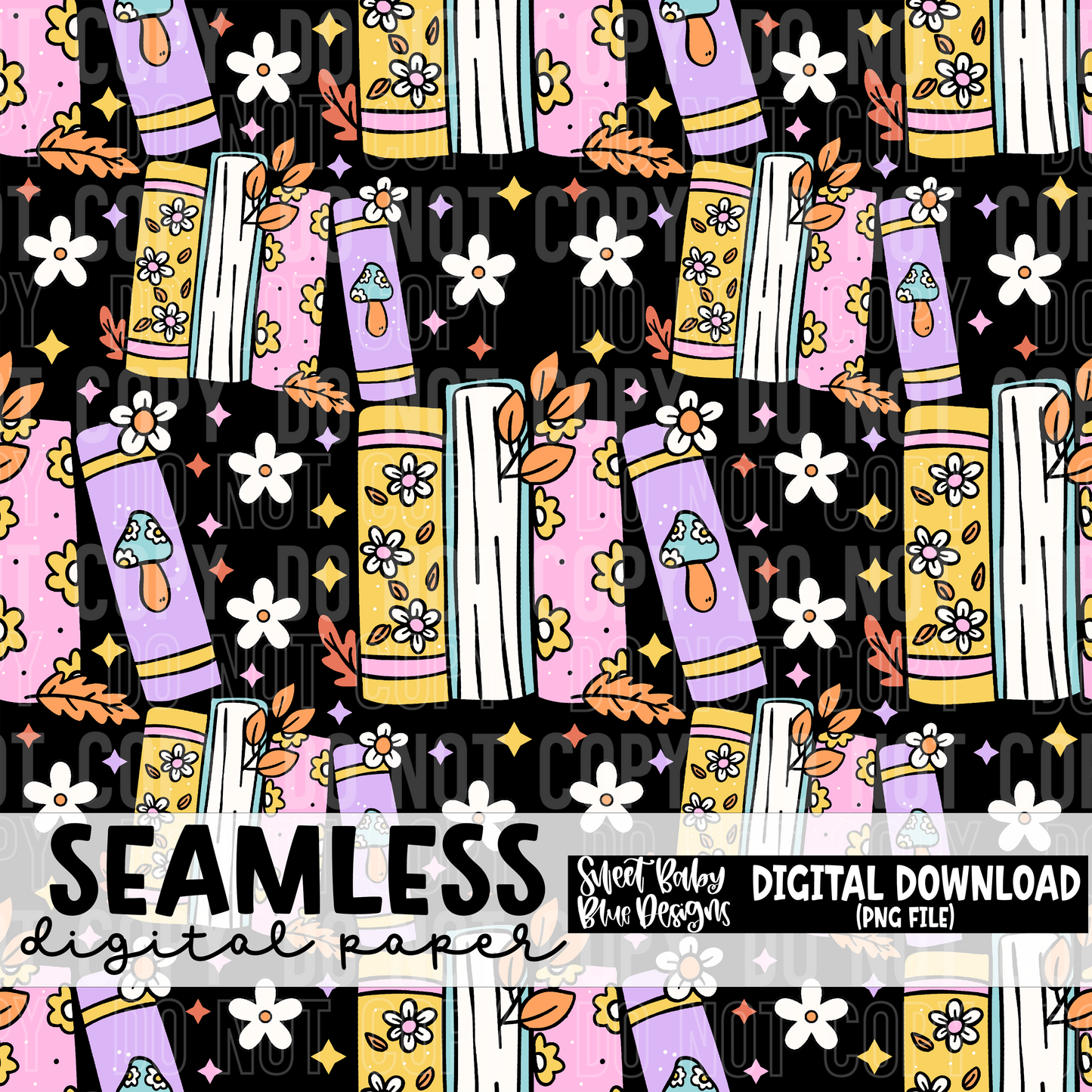 Book floral- Seamless - Digital paper- 2025 - PNG file- Digital Download