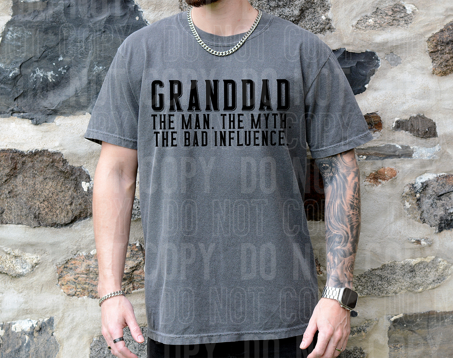 Granddad the man the myth the bad influence - 2023- PNG file- Digital Download