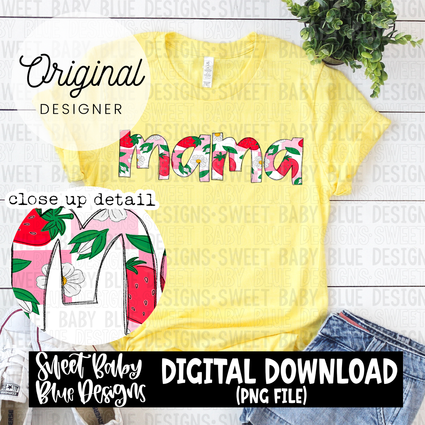 Mama- Strawberry- 2024- PNG file- Digital Download