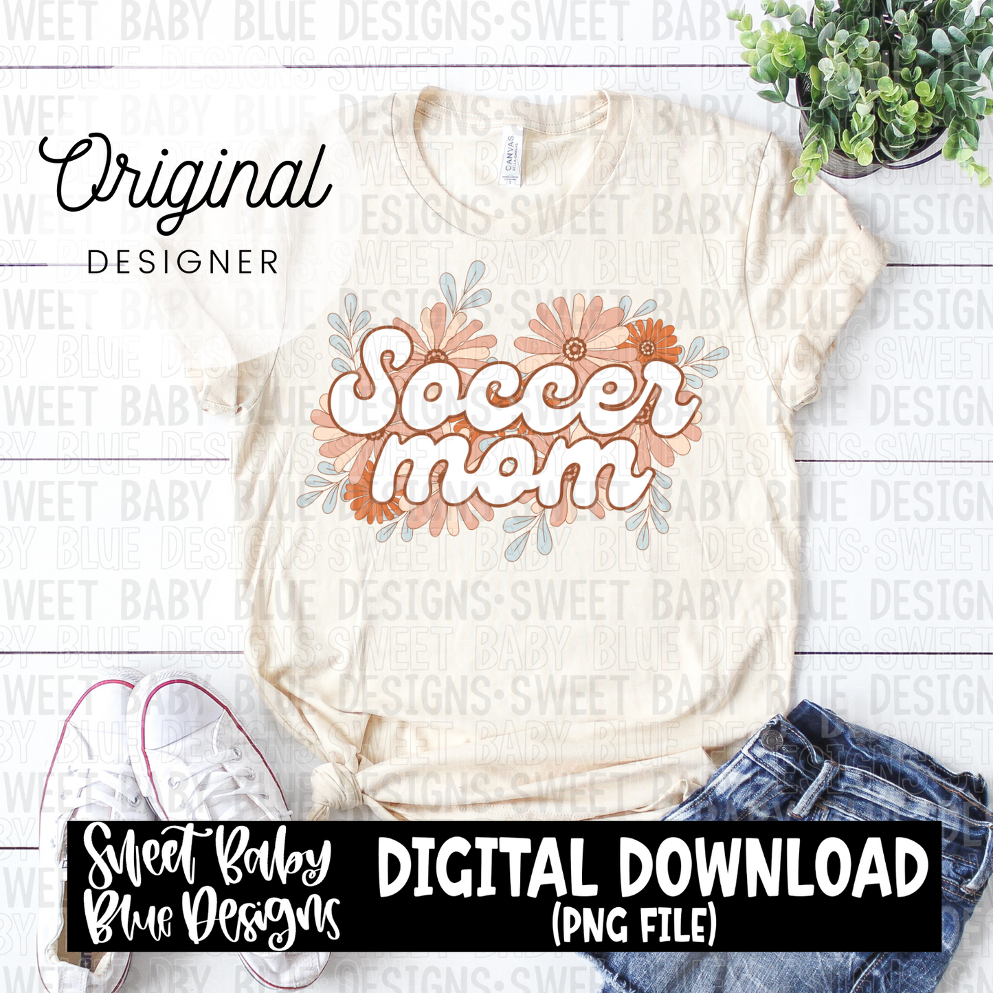 Soccer mom- Floral- 2024- PNG file- Digital Download