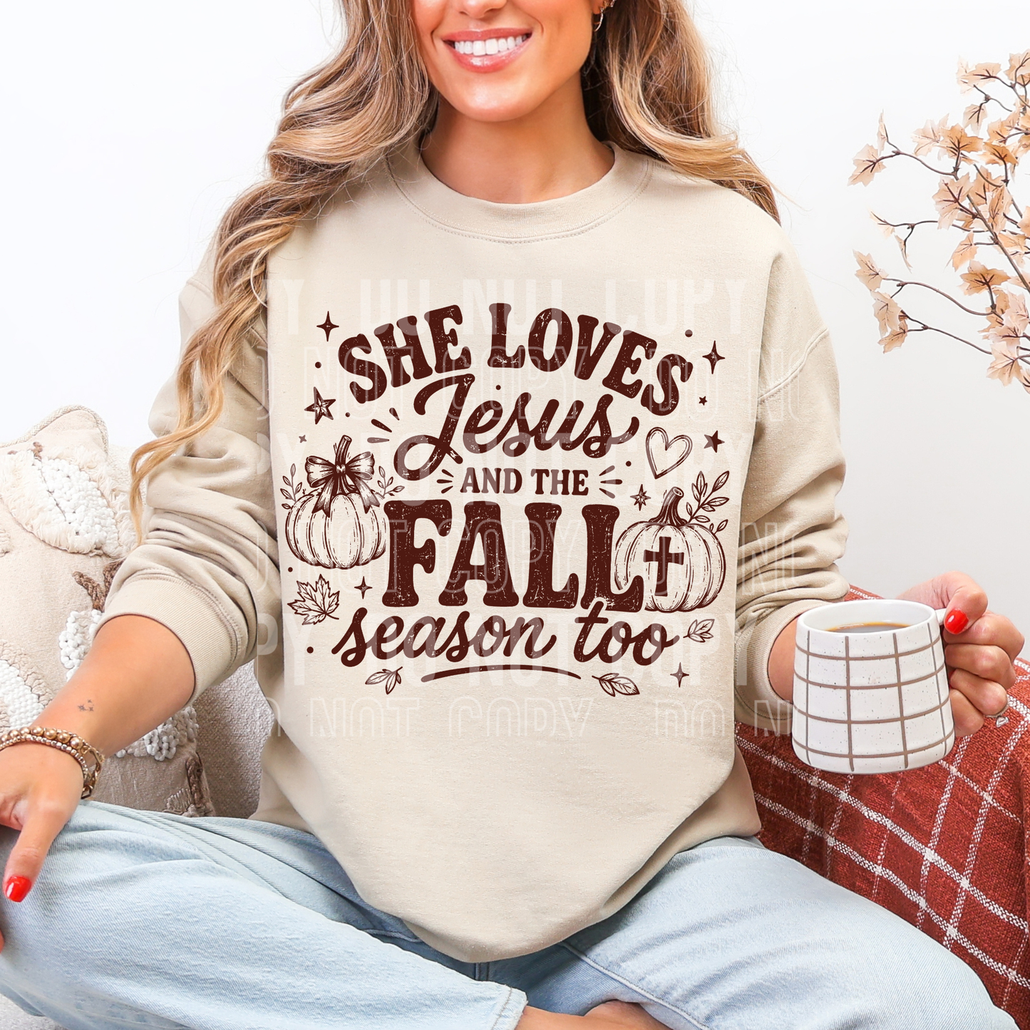 She Loves Jesus and The Fall Season Too - Semi Exclusive - 2026 - PNG file- Digital Download