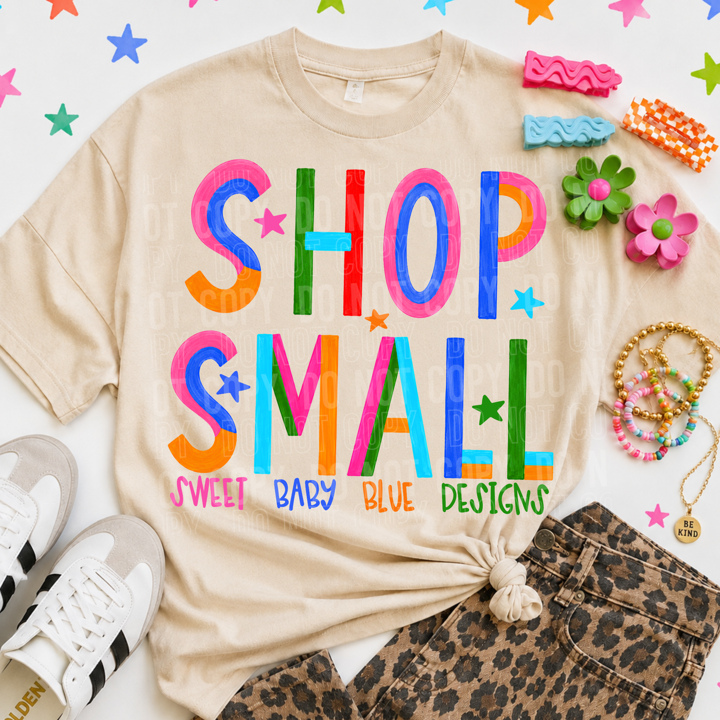Shop Small- Color Block - Custom Business Name - PNG file- Digital Download