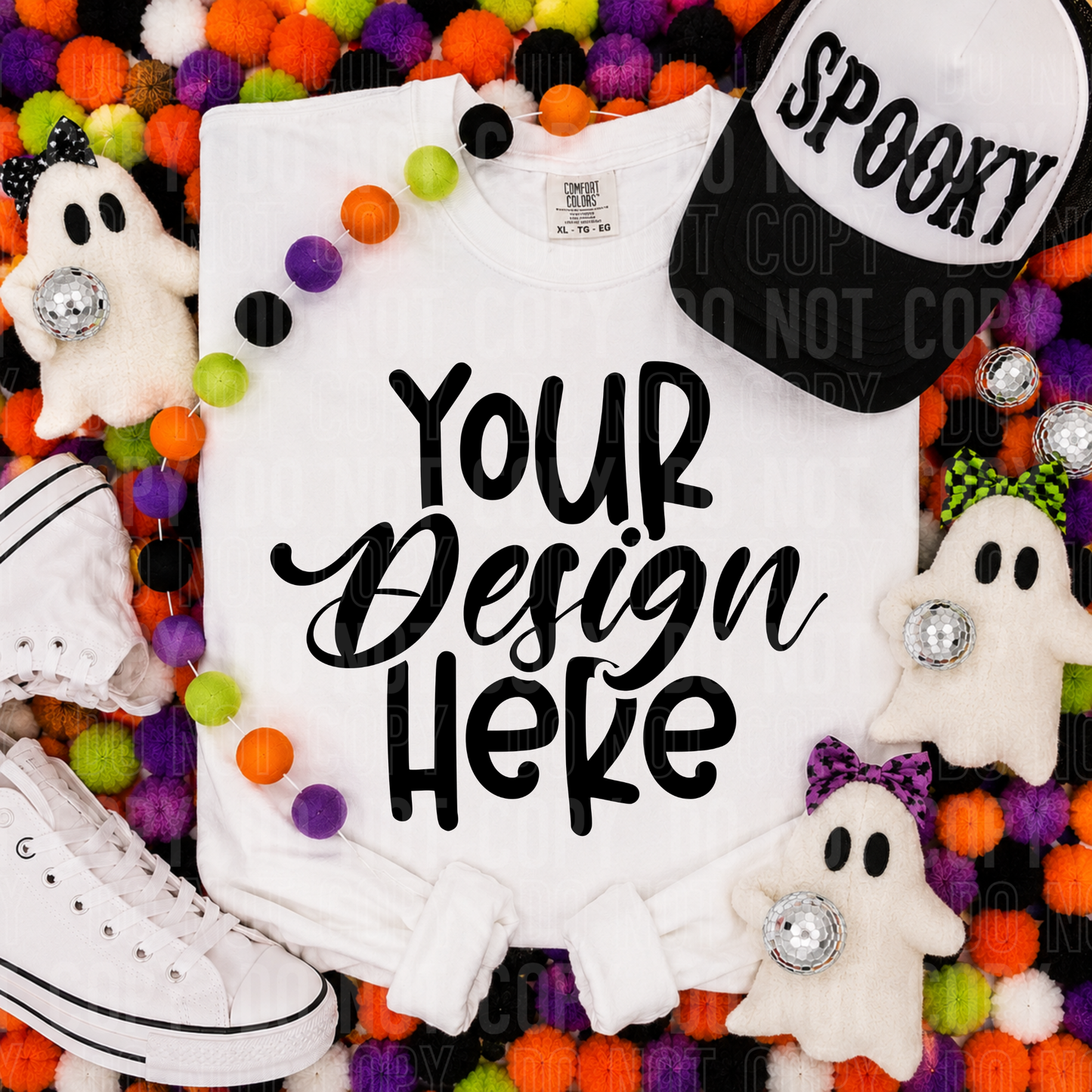 White- 6014 Comfort Colors- Halloween Mockup - 2026 - PNG file- Digital Download