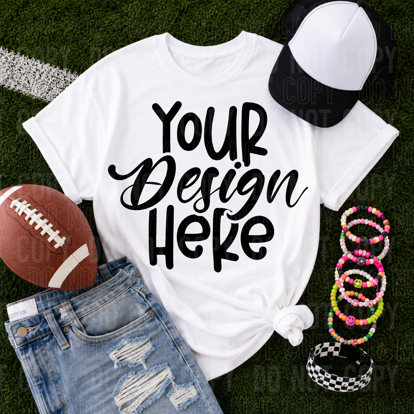 White Football Mock- 2026 - PNG file- Digital Download