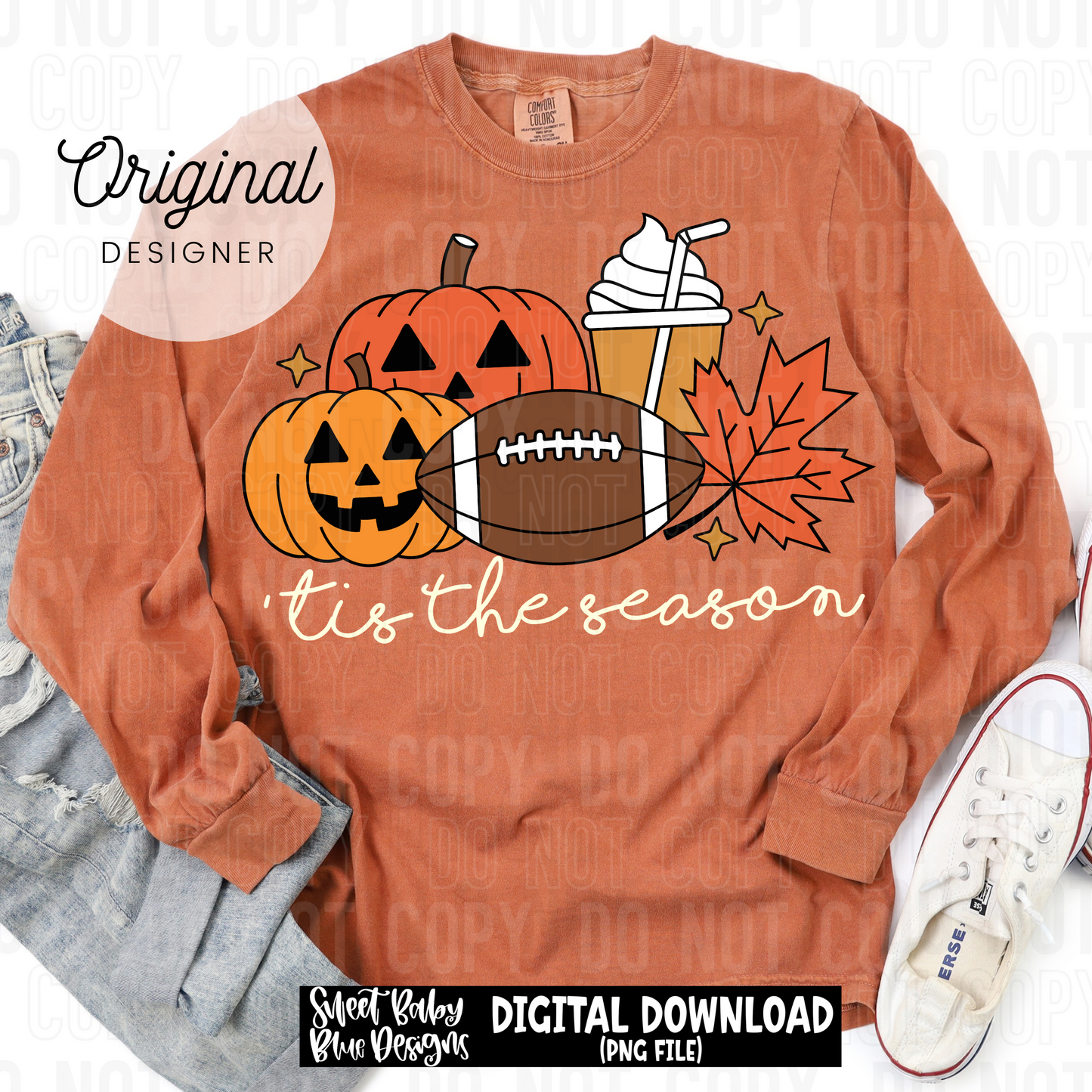 Tis the season Fall football - 2025 - PNG file- Digital Download