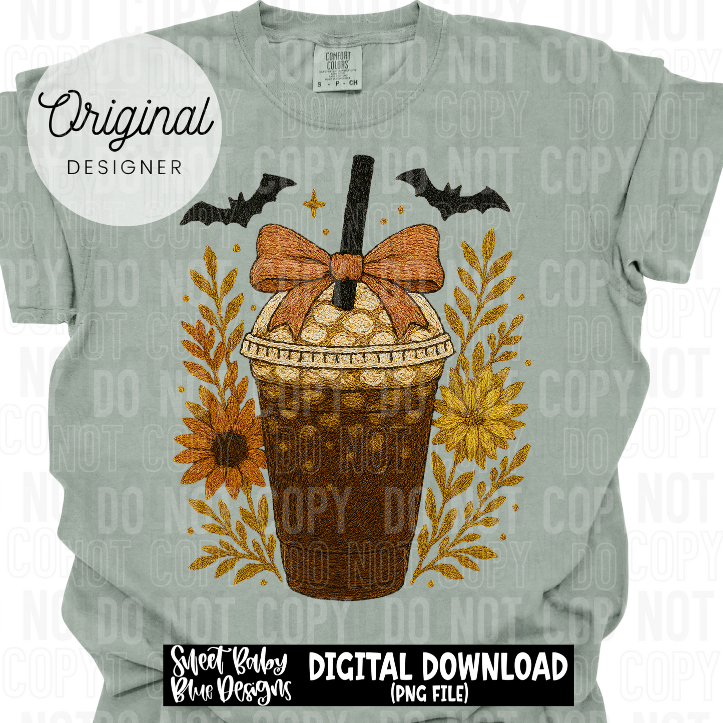 Halloween coffee- Faux - 2025 - PNG file- Digital Download