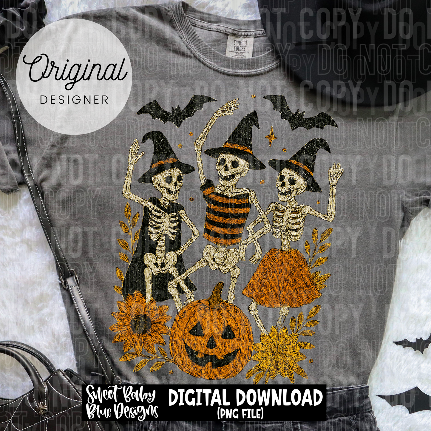 Dancing skeletons - Halloween - 2025 - PNG file- Digital Download