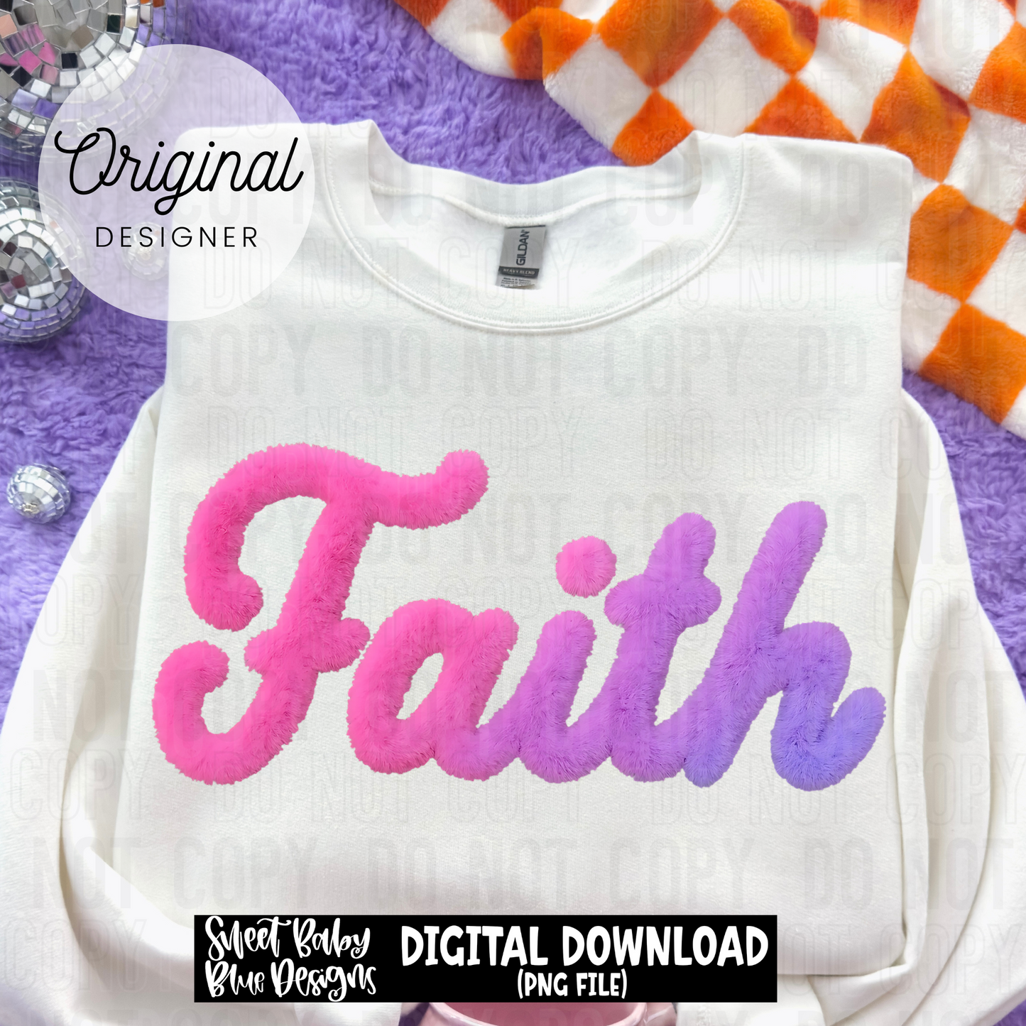 Faith fuzzy ombre - 2025 - PNG file- Digital Download