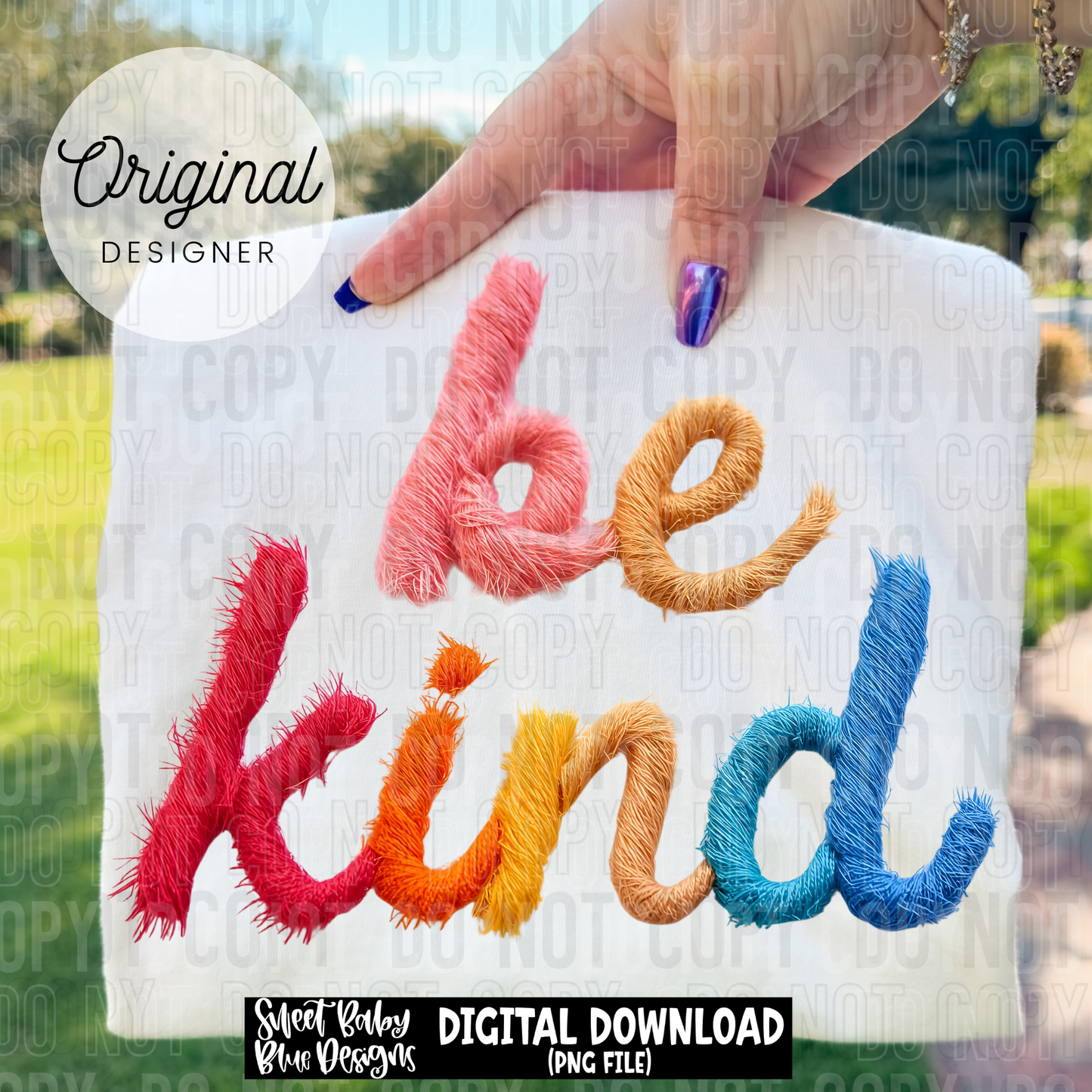 Be kind faux yarn - 2025 - PNG file- Digital Download