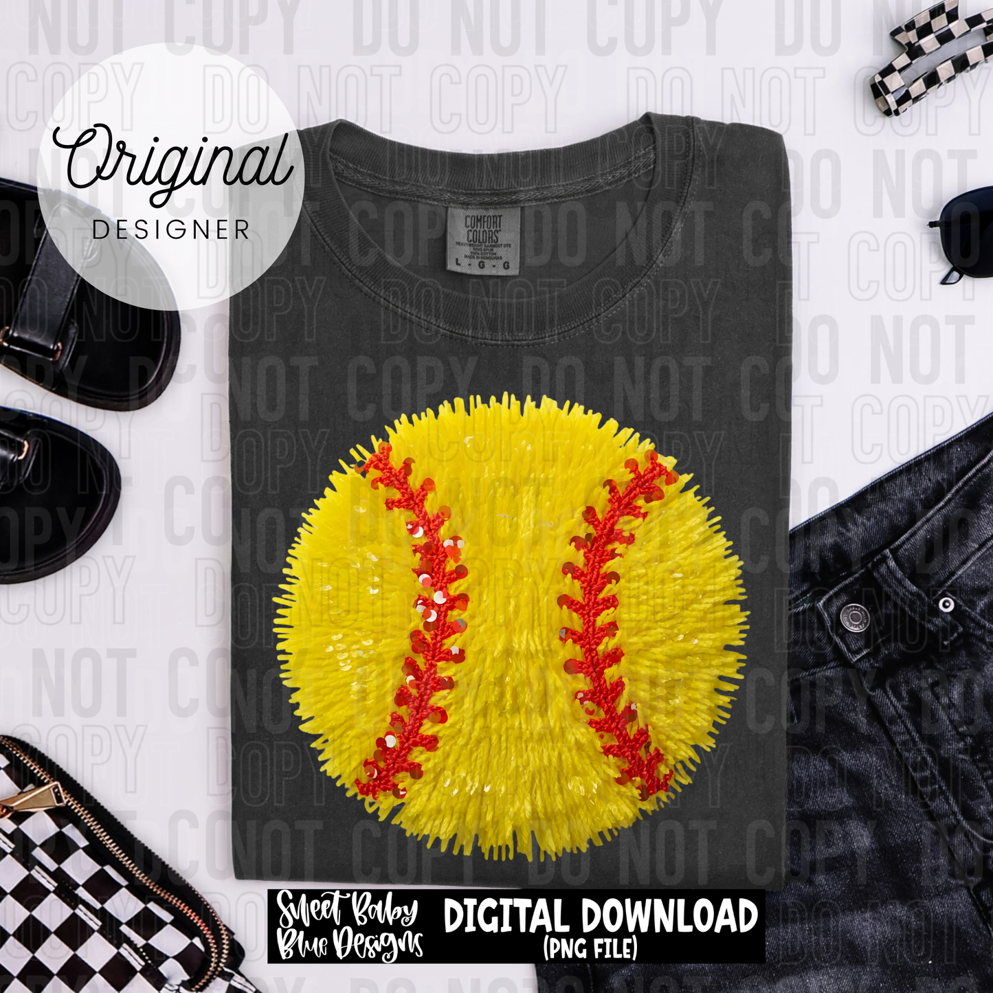 Softball - Faux yarn - 2025 - PNG file- Digital Download