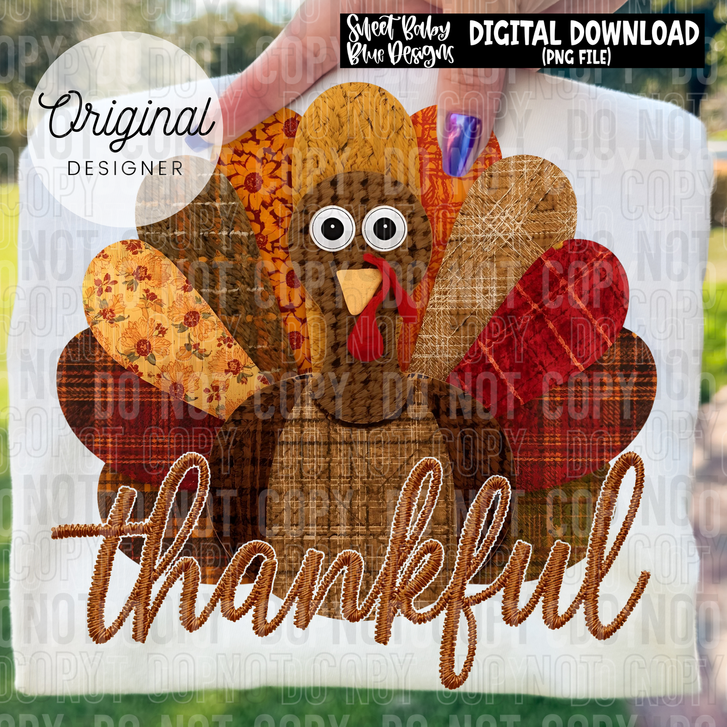 Thankful Turkey- Fall - 2025 - PNG file- Digital Download