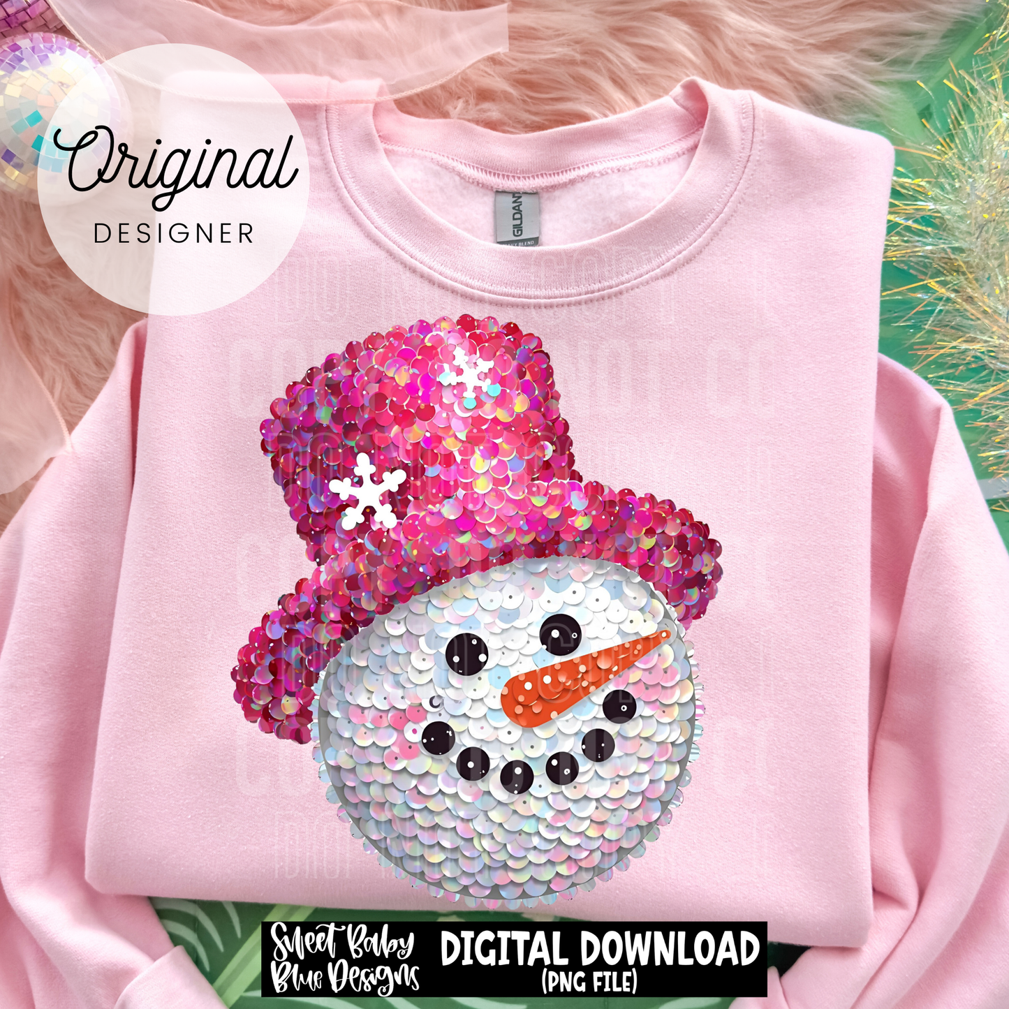 Snowman- Sequins - 2025 - PNG file- Digital Download
