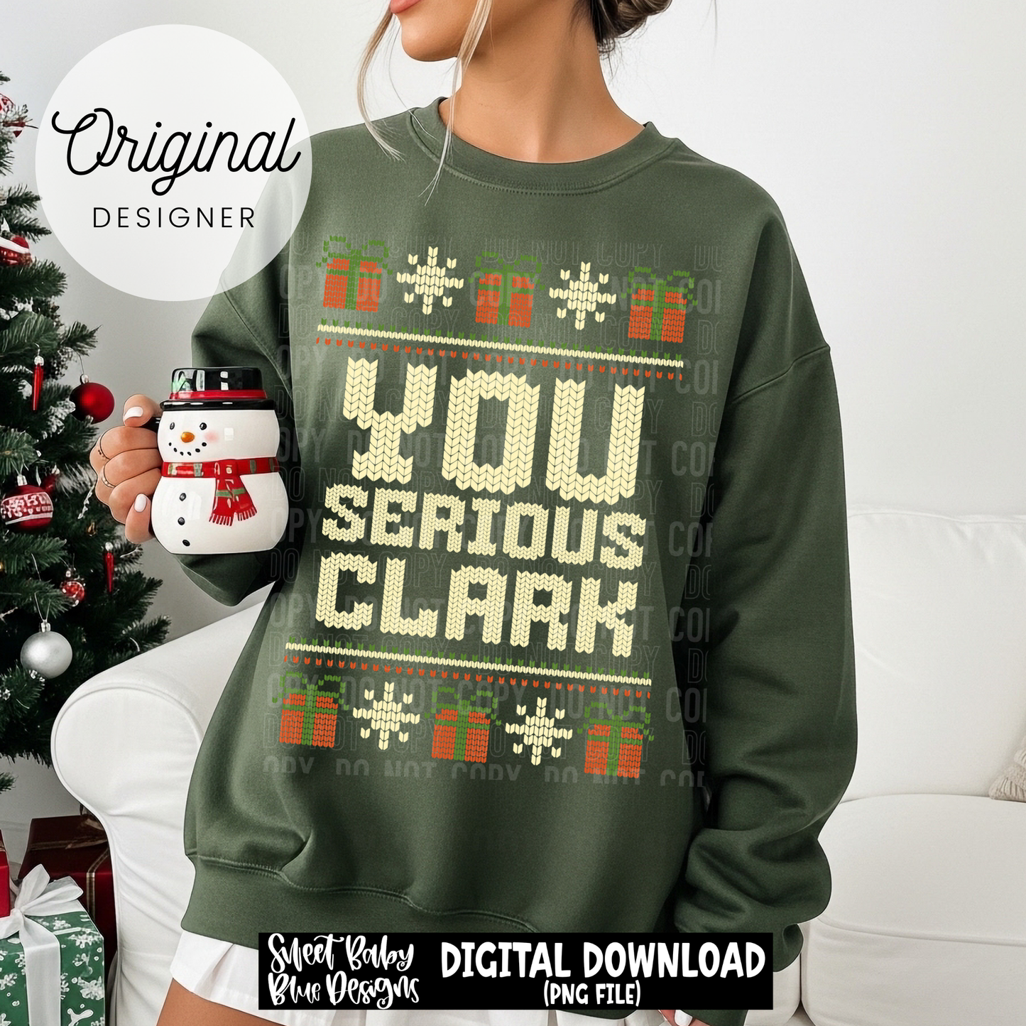 Serious- Clark - Christmas - 2025 - PNG file- Digital Download
