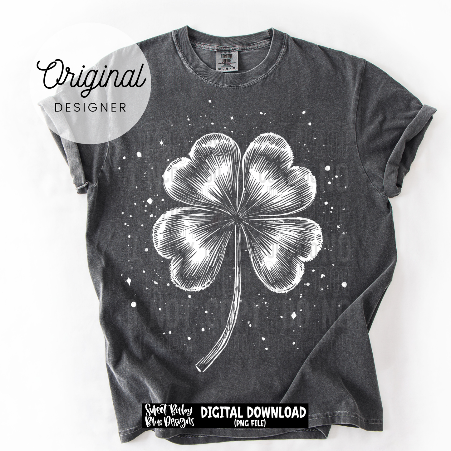 Clover - Splatter- St. Patrick's Day - 2025 - PNG file- Digital Download