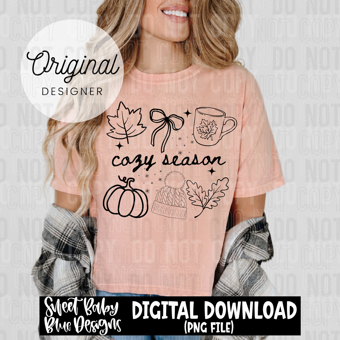 Cozy season- Black and White font- 2025 - PNG file- Digital Download