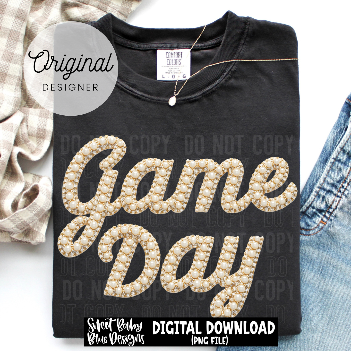Game day- Faux Pearls - 2026 - PNG file- Digital Download