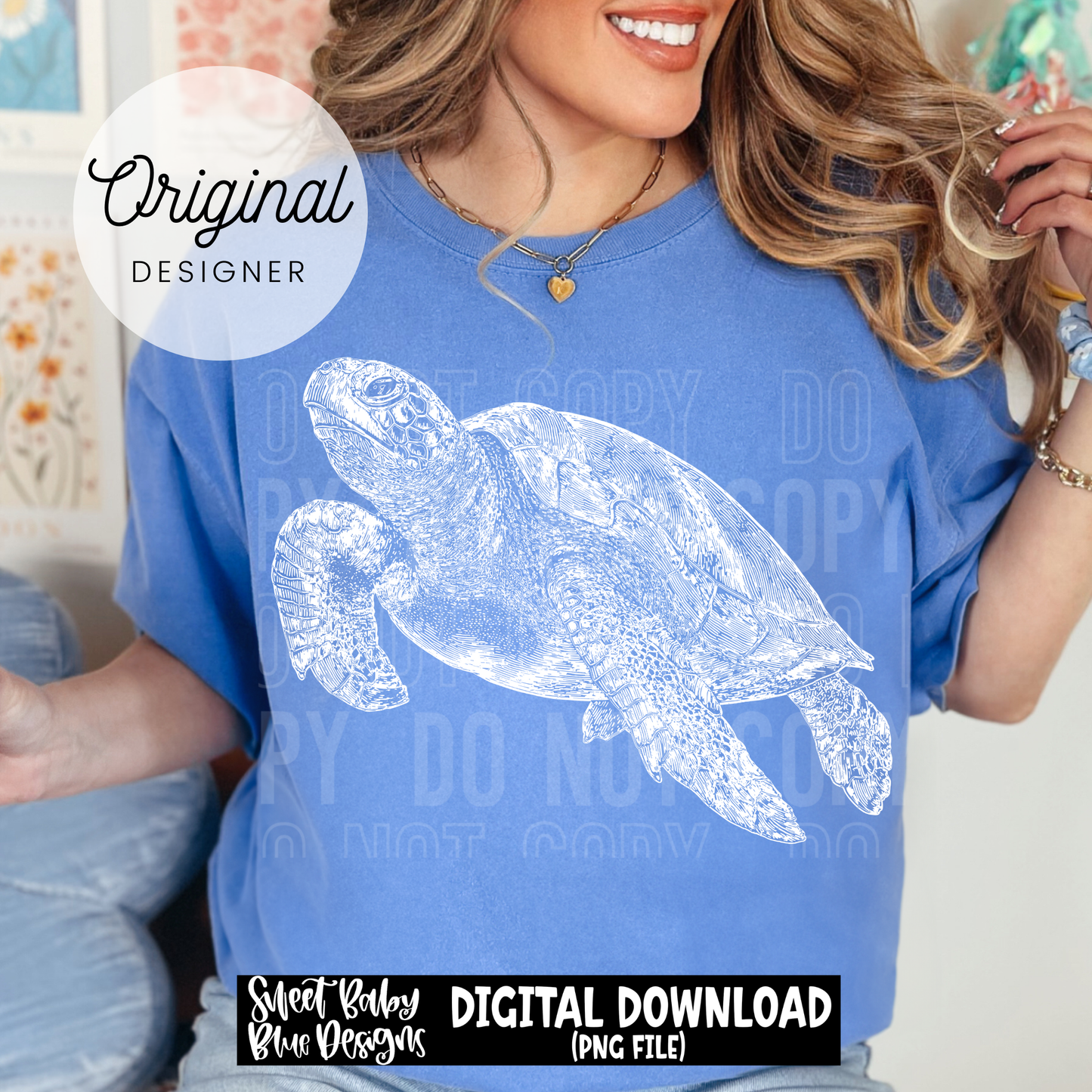 Sea Turtle Sketch - 2026 - PNG file- Digital Download
