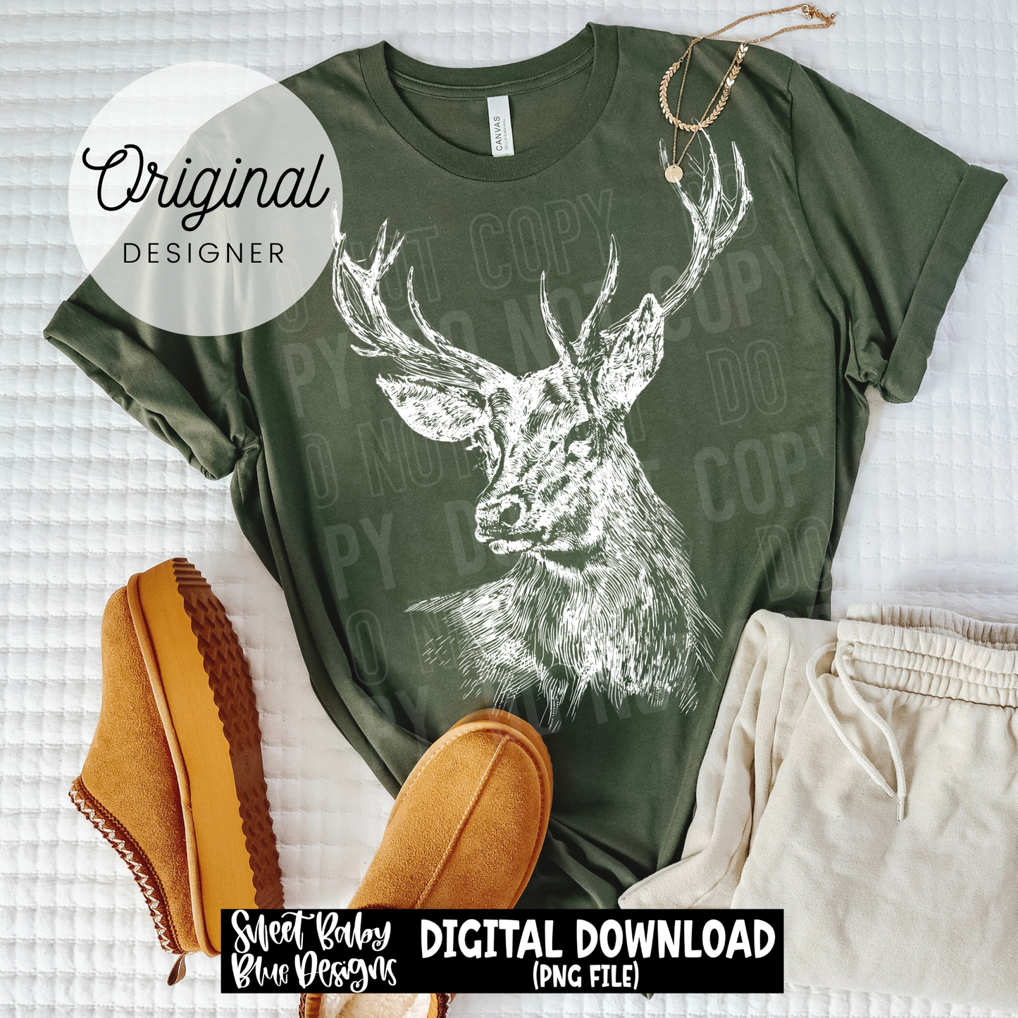 Deer Sketch - 2026 - PNG file- Digital Download