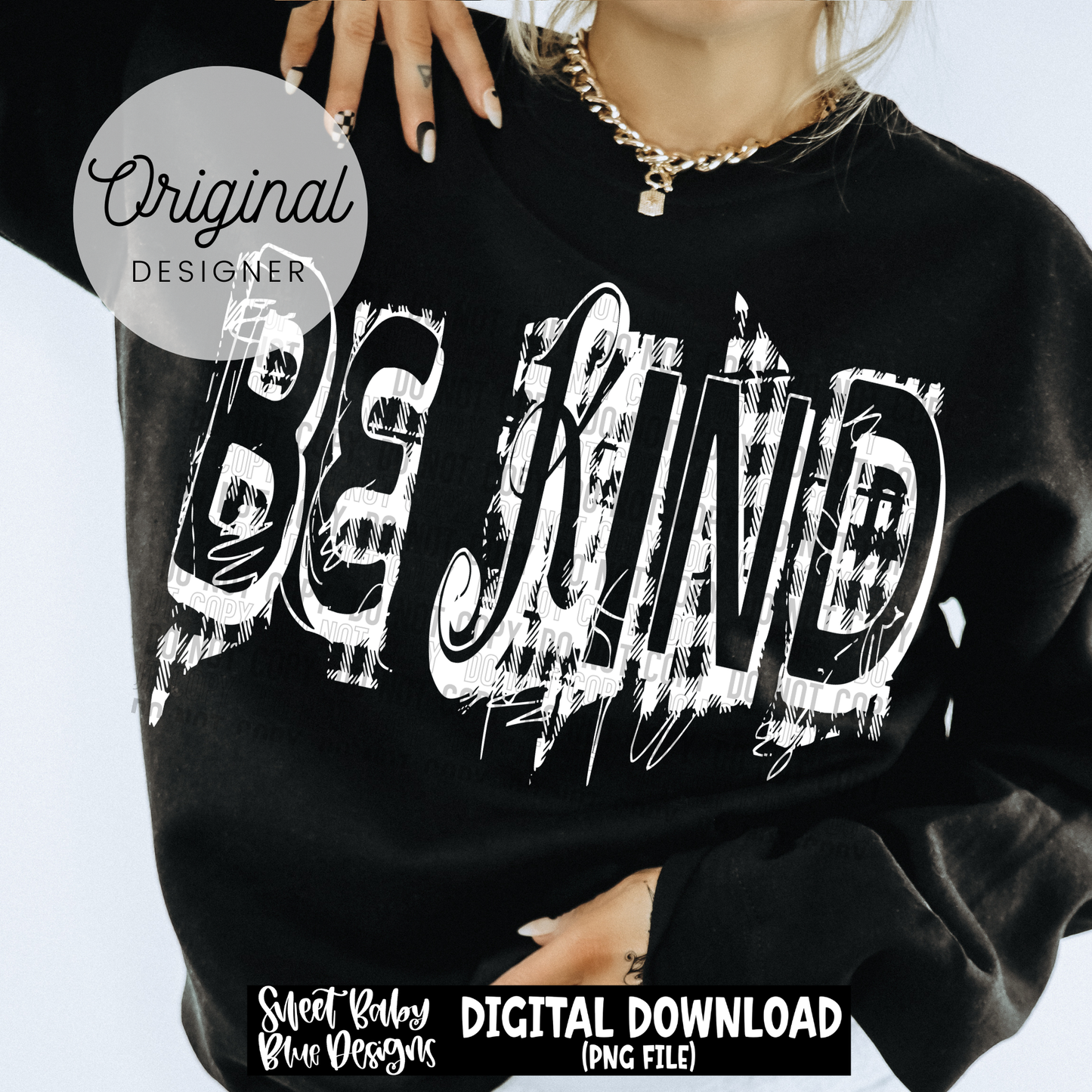Be Kind Plaid Distressed- 2026 - PNG file- Digital Download
