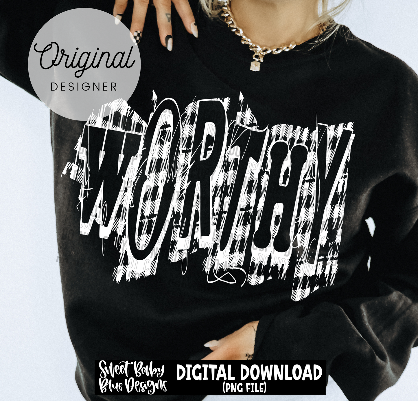 Worthy Plaid Distressed- 2026 - PNG file- Digital Download