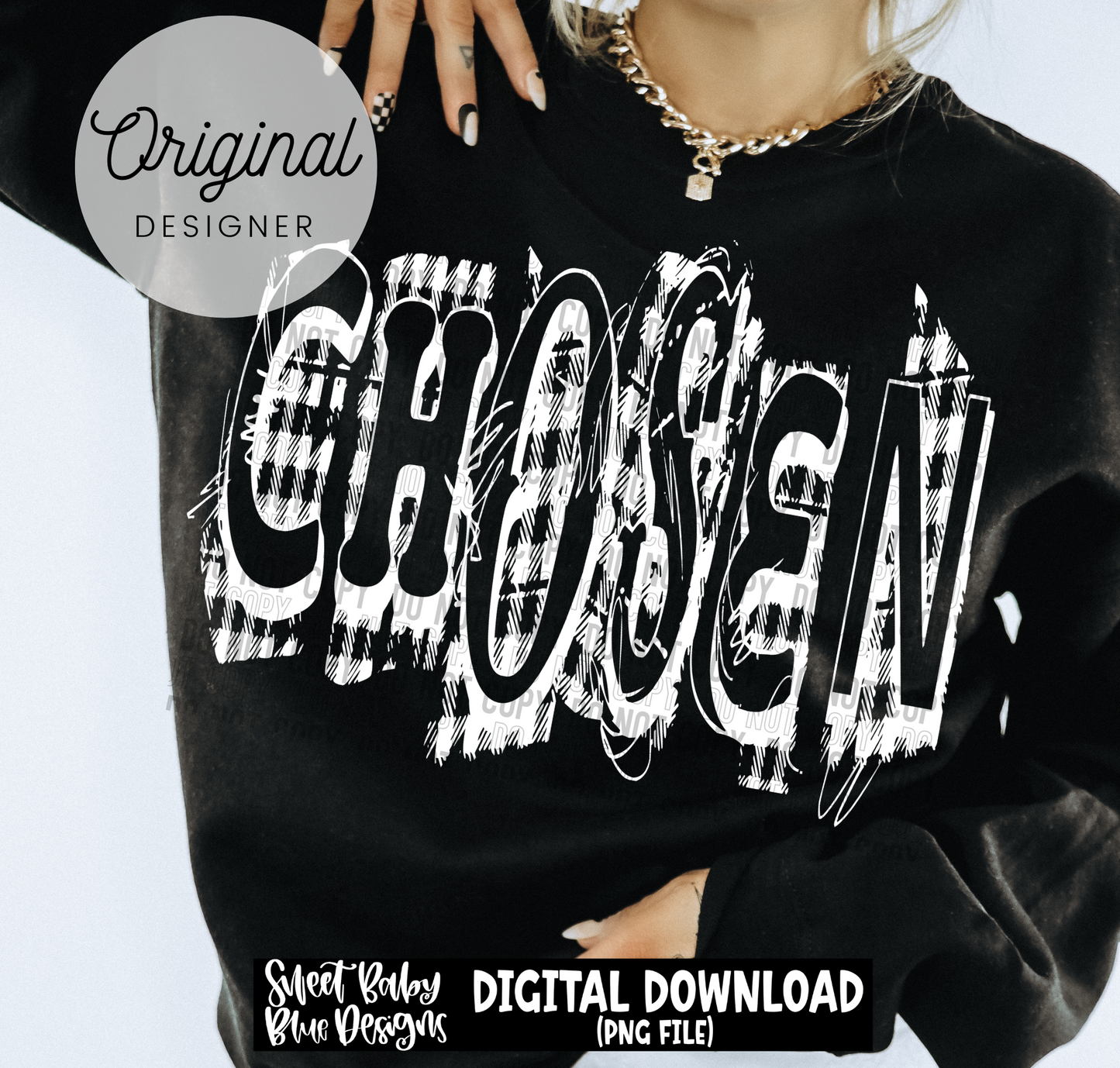 Chosen Plaid Distressed- 2026 - PNG file- Digital Download