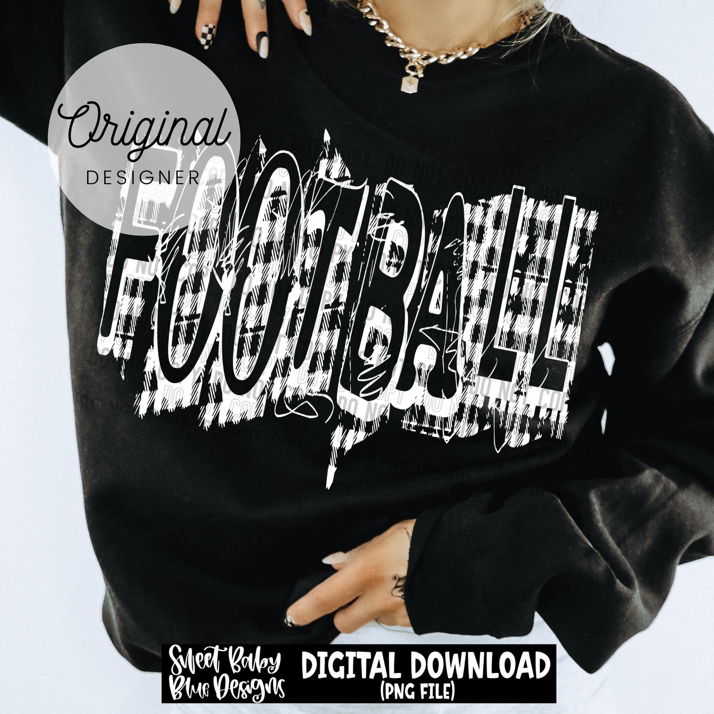 Football Plaid Distressed- 2026 - PNG file- Digital Download