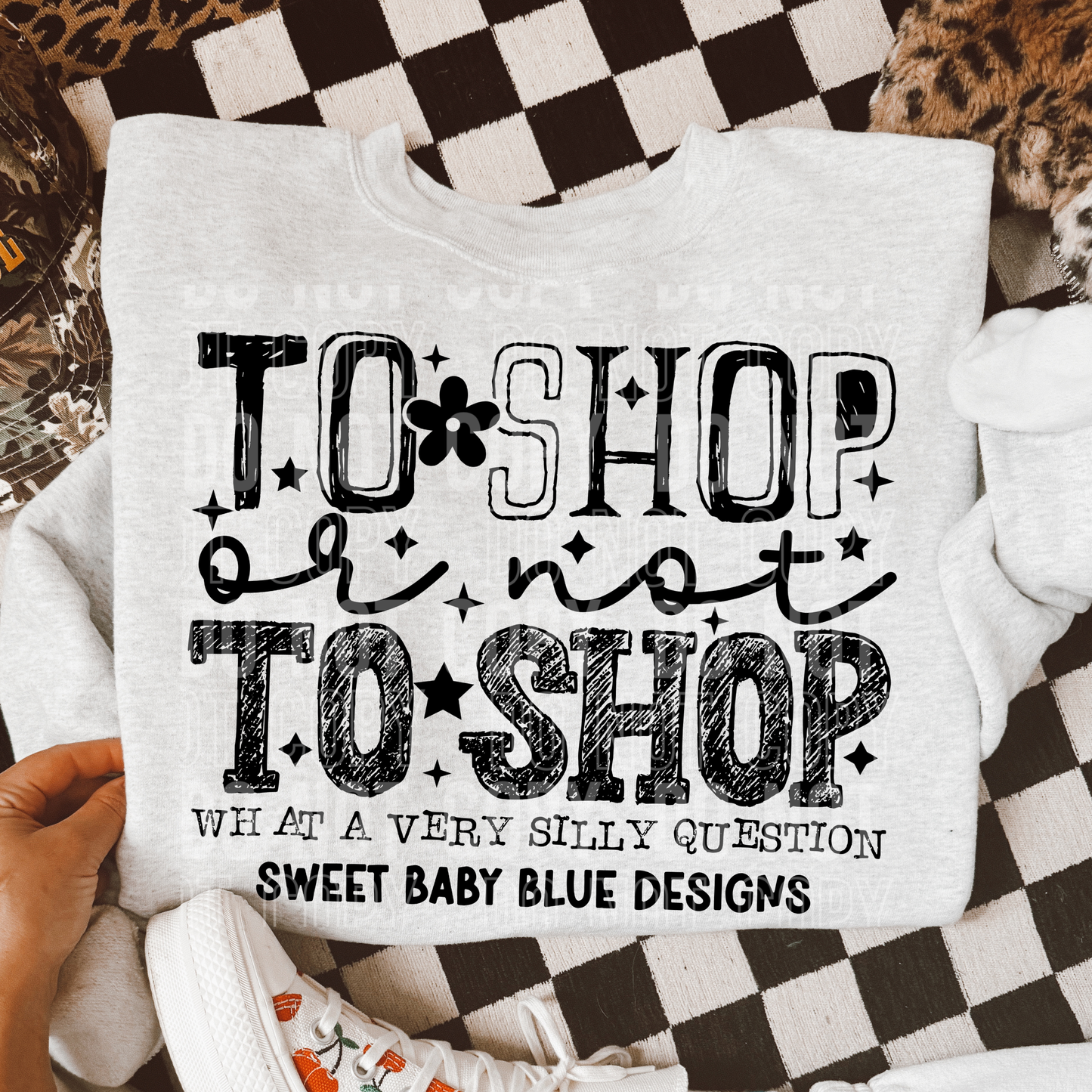 To Shop or Not to Shop - Custom Business Name - PNG file- Digital Download
