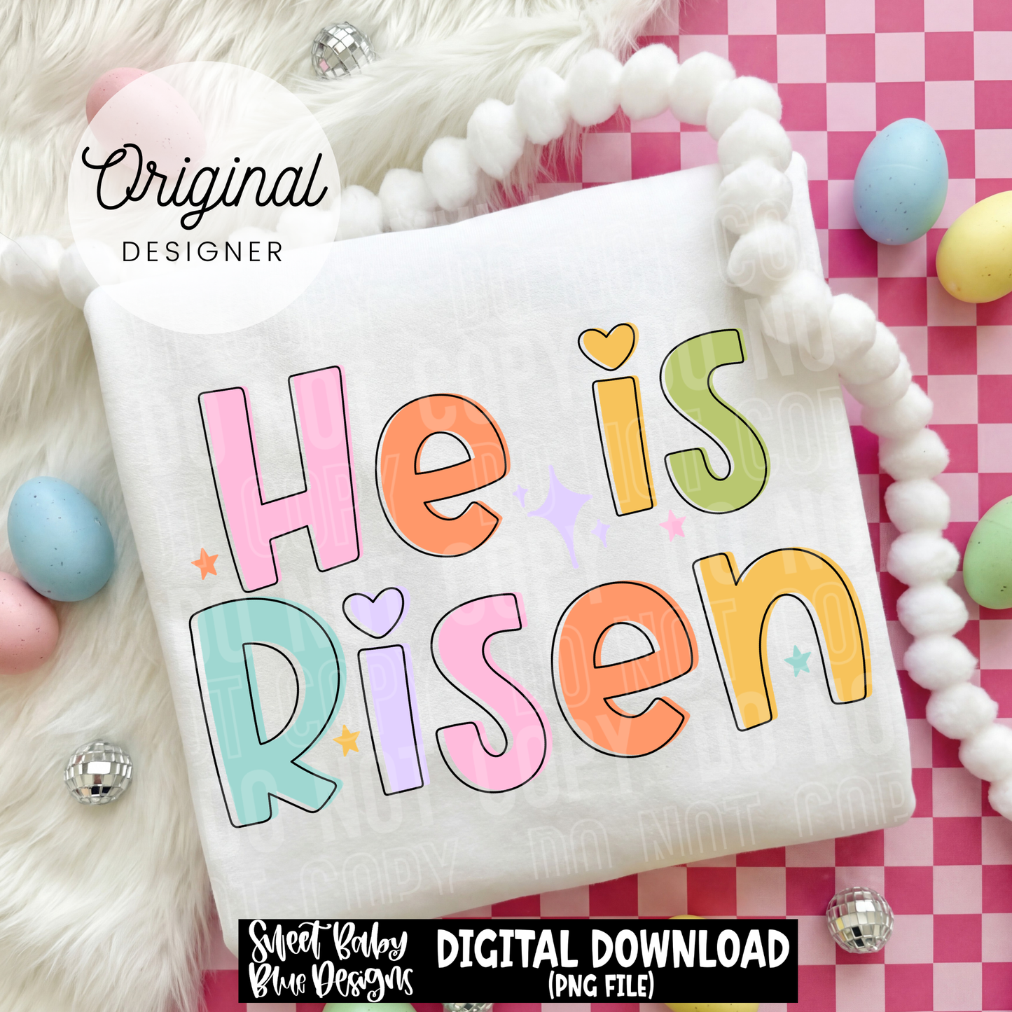 He Is Risen- Doodle- Easter - 2026 - PNG file- Digital Download