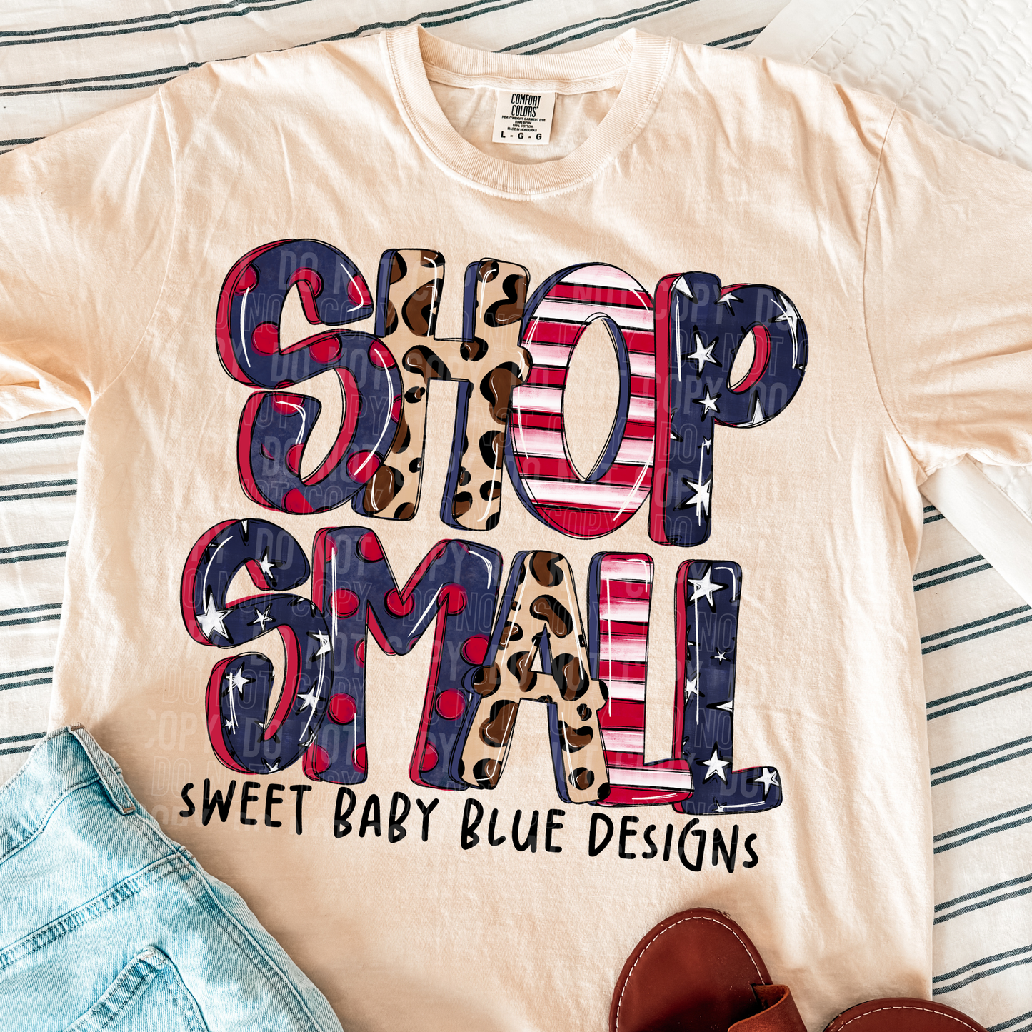 Shop Small- USA colors - Custom Business Name - PNG file- Digital Download