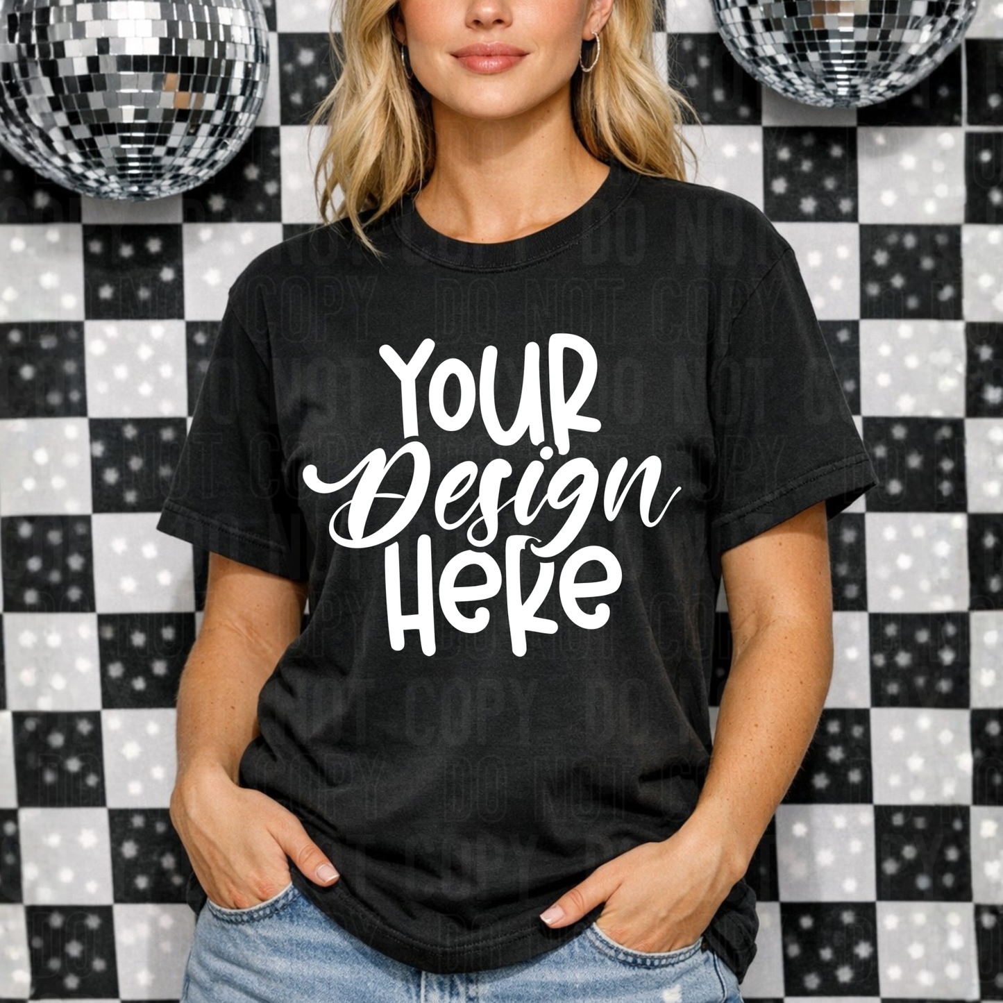 Black Comfort Colors 1717 Mockup - Disco- 2026 - PNG file- Digital Download