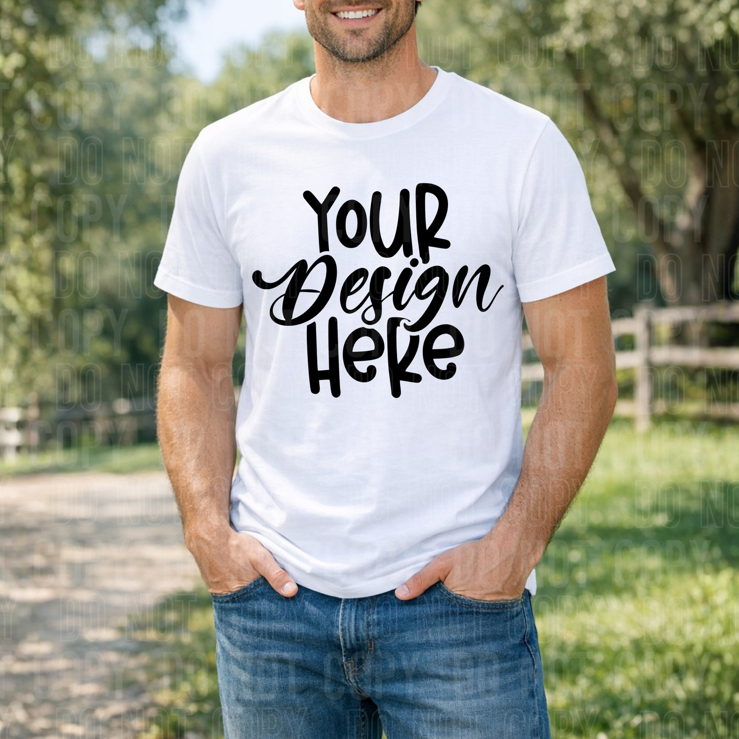 Bella Canvas 3001 White Mockup - Man - 2026 - PNG file- Digital Download