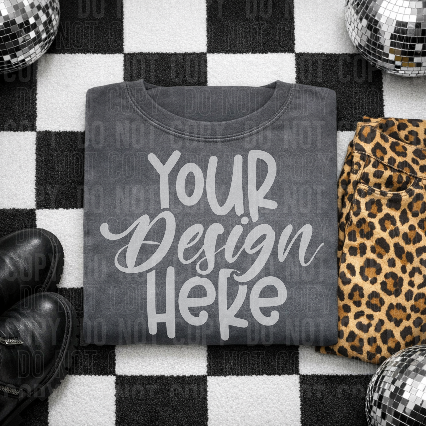 Pepper Mockup - Flat Lay Checkered - 2026 - PNG file- Digital Download