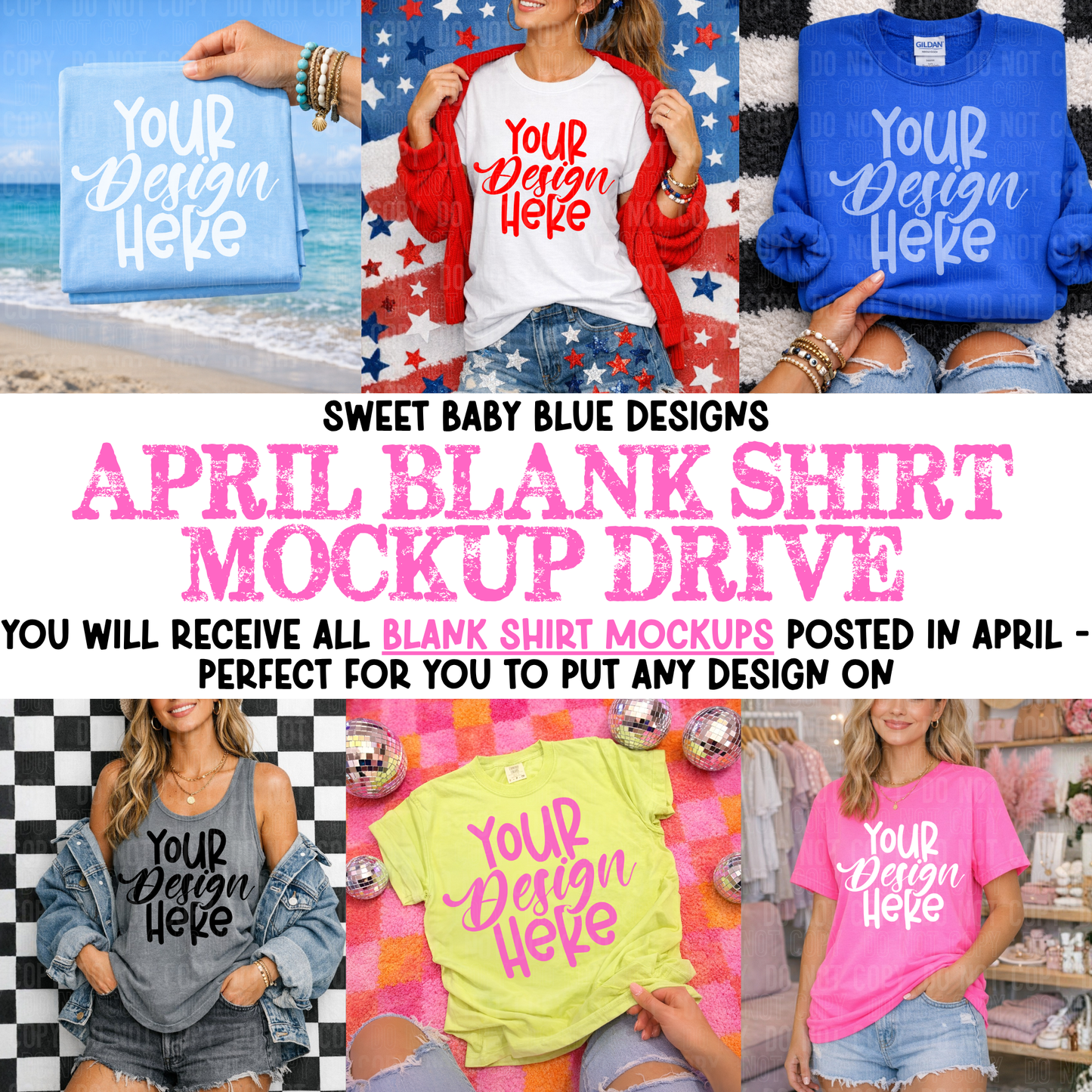 April Blank Shirt Mockup Drive- 2026- PNG file- Digital Download