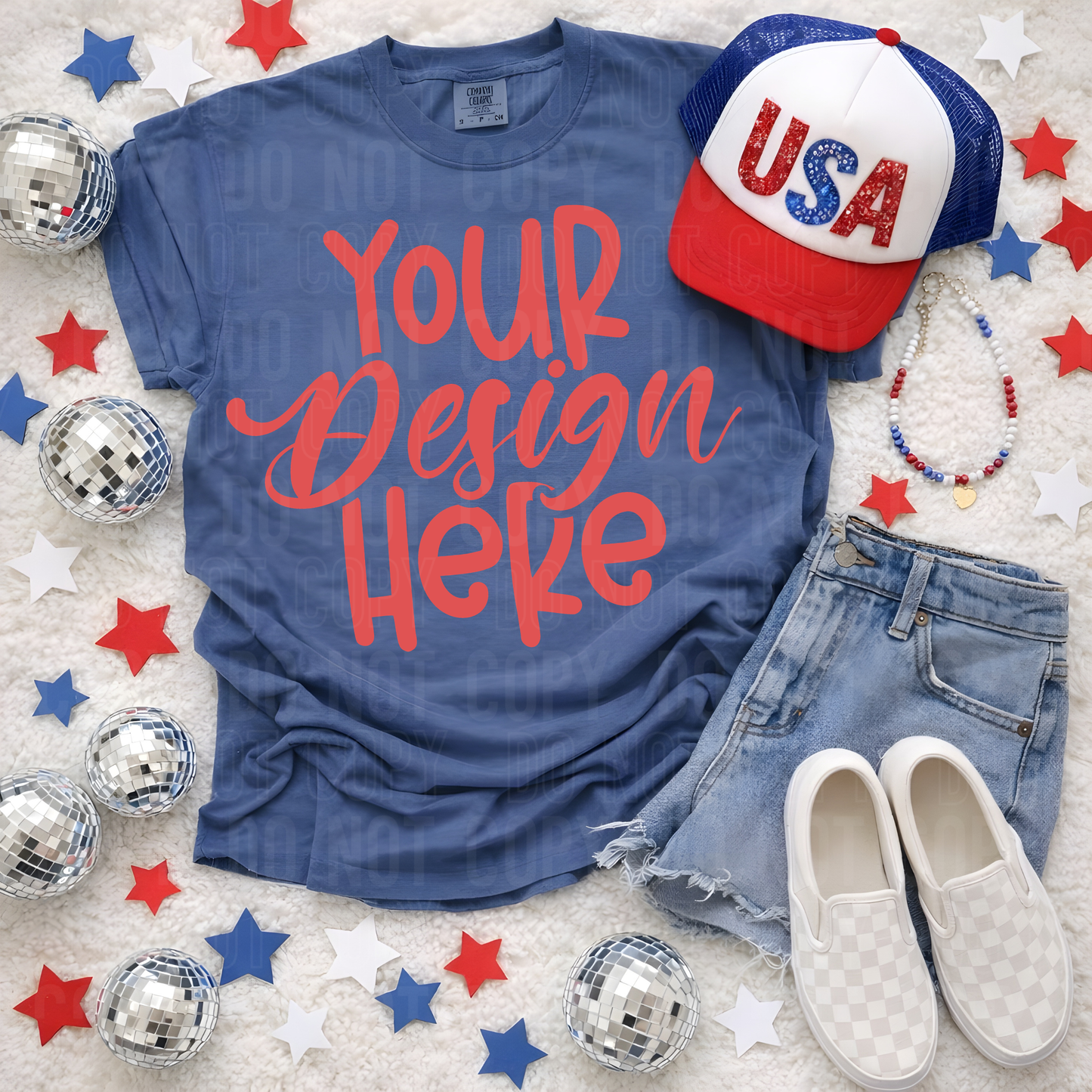 Navy - CC 1717- 4th of July- Flat Lay Mockup - 2026 - PNG file- Digital Download