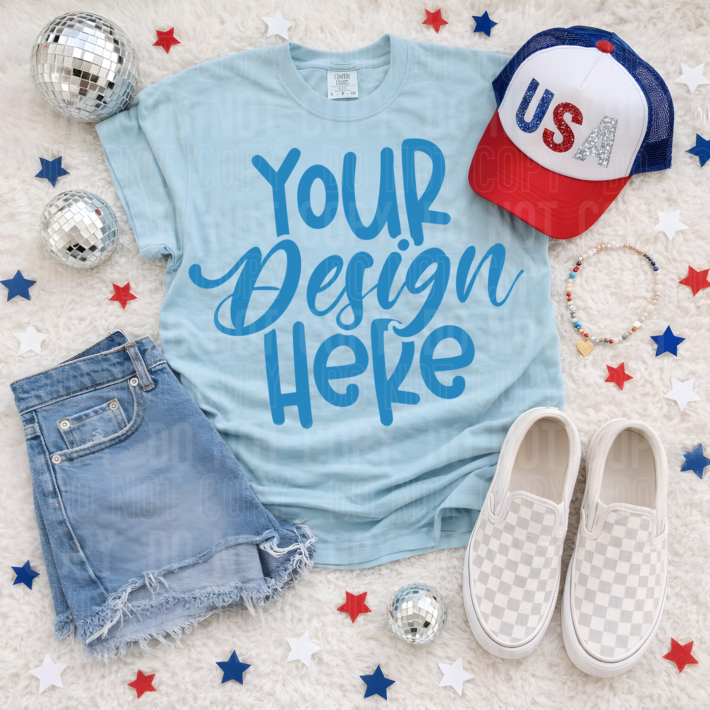 Chambray - CC 1717- 4th of July- Flat Lay Mockup - 2026 - PNG file- Digital Download