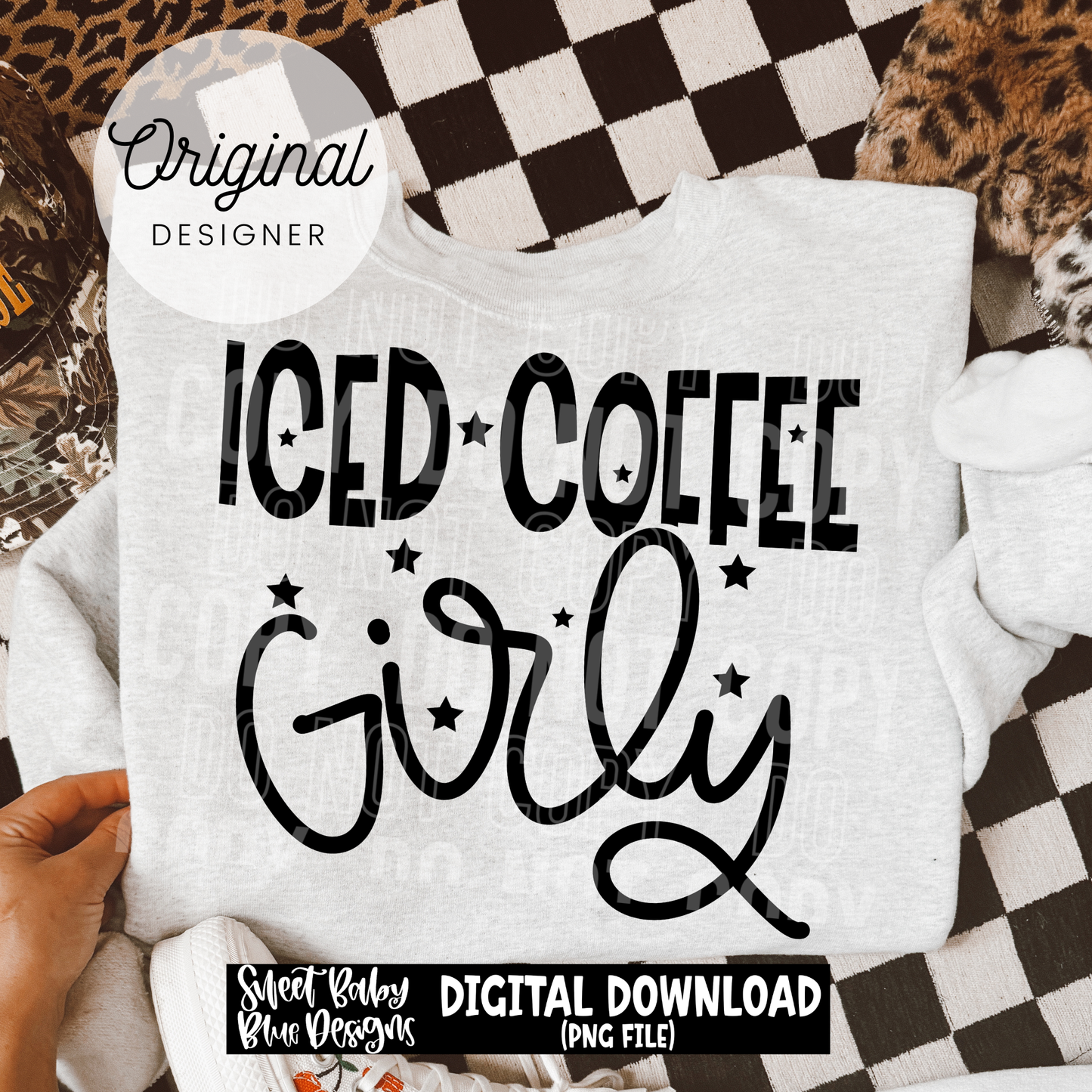 Iced Coffee Girly - 2026 - PNG file- Digital Download