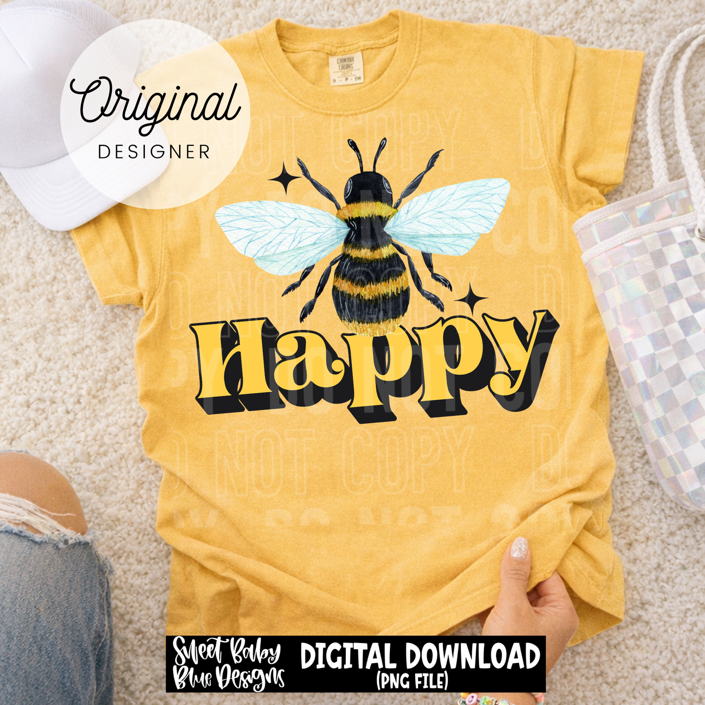 Bee Happy - 2026 - PNG file- Digital Download