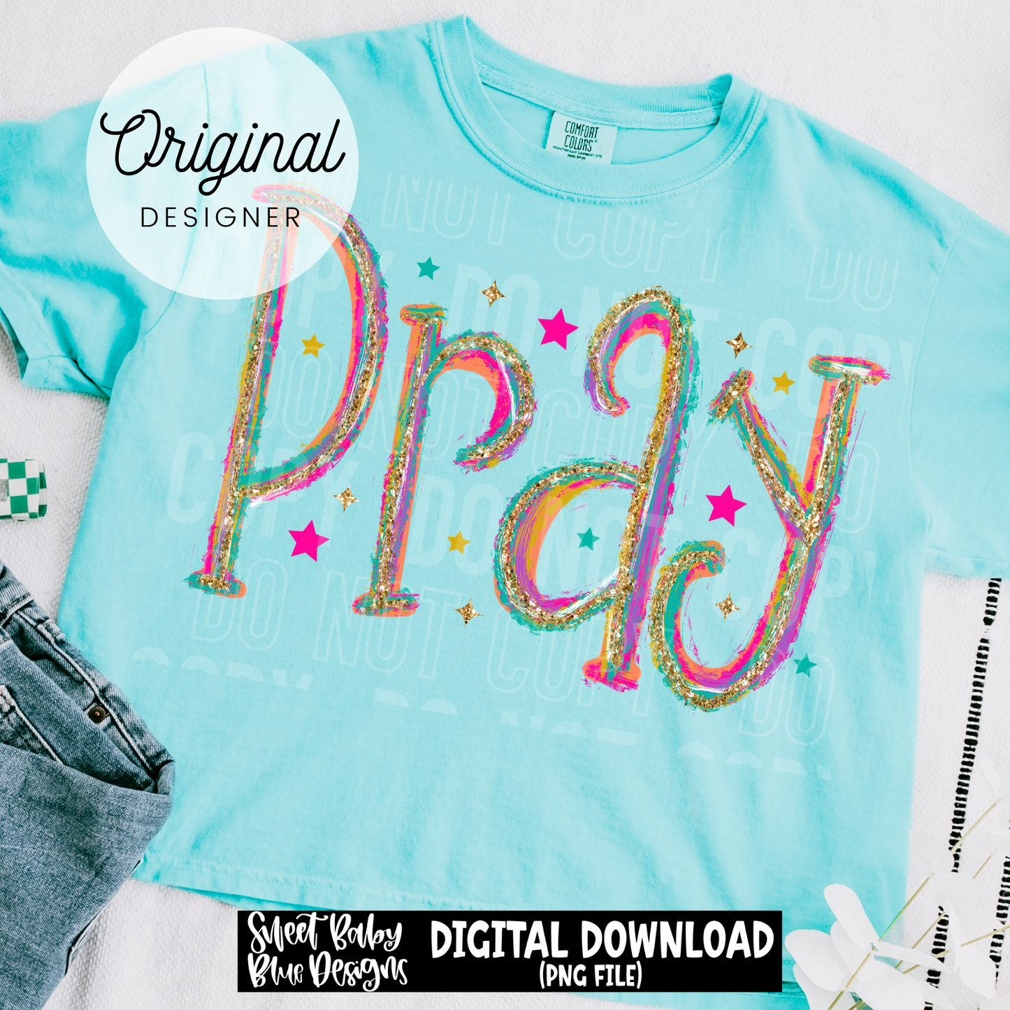 Pray Brush Glitter - 2026 - PNG file- Digital Download