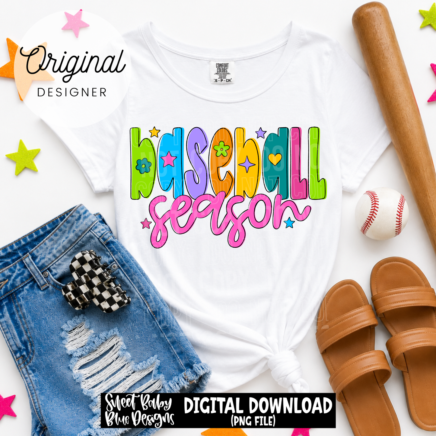 Baseball Season- Colorful - 2026 - PNG file- Digital Download