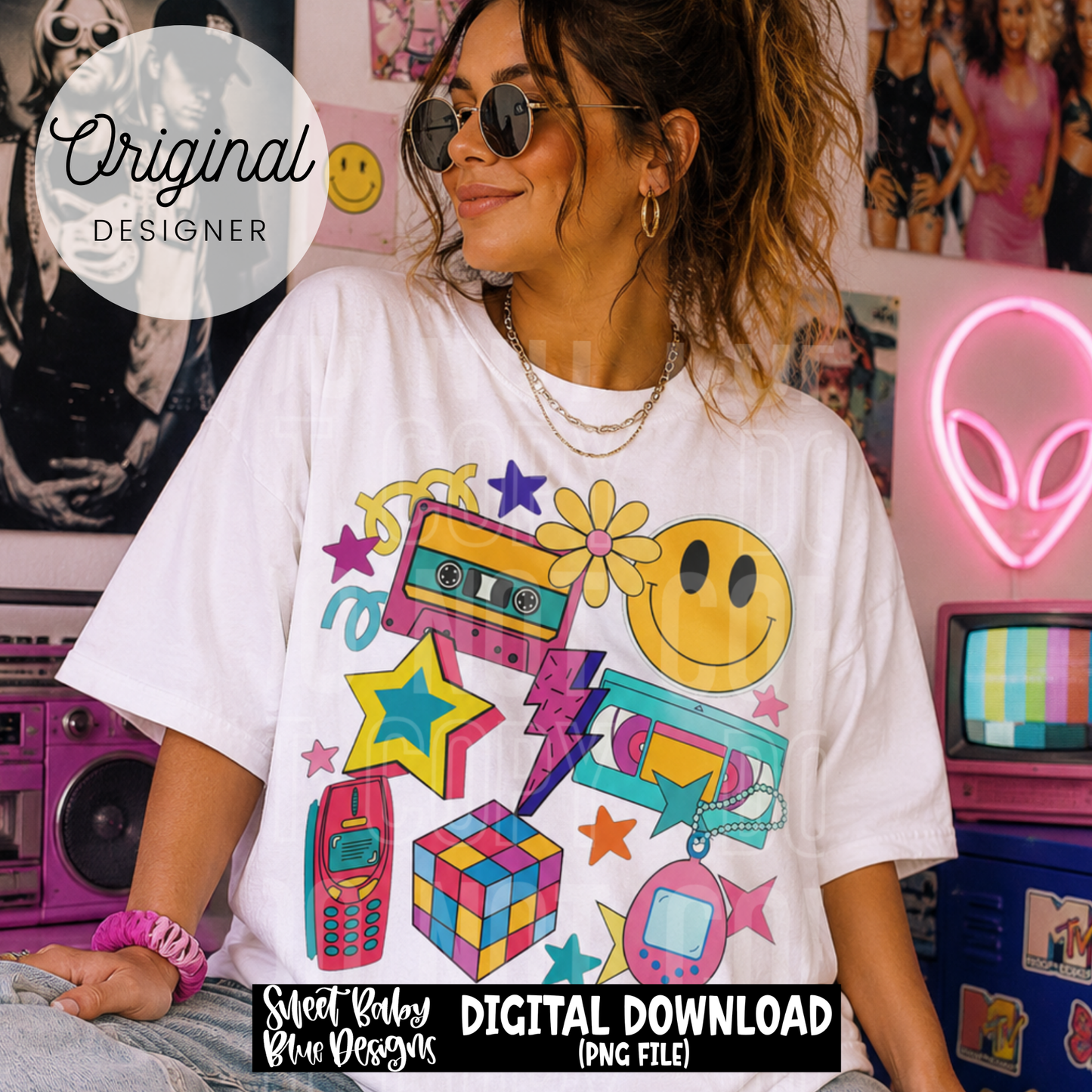 90S Retro Collage - 2026 - PNG file- Digital Download