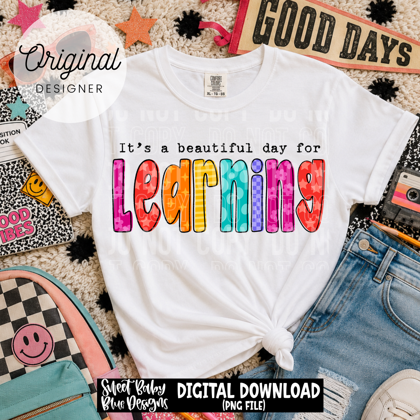 It's a Beautiful Day For Learning - Doodle - 2026 - PNG file- Digital Download