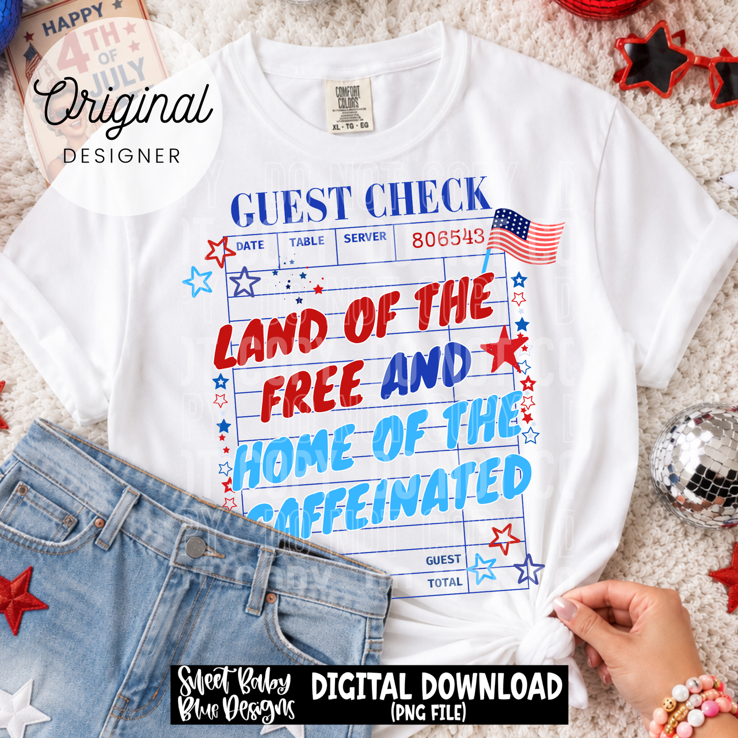 Land of the Free Caffeinated - 2026 - PNG file- Digital Download